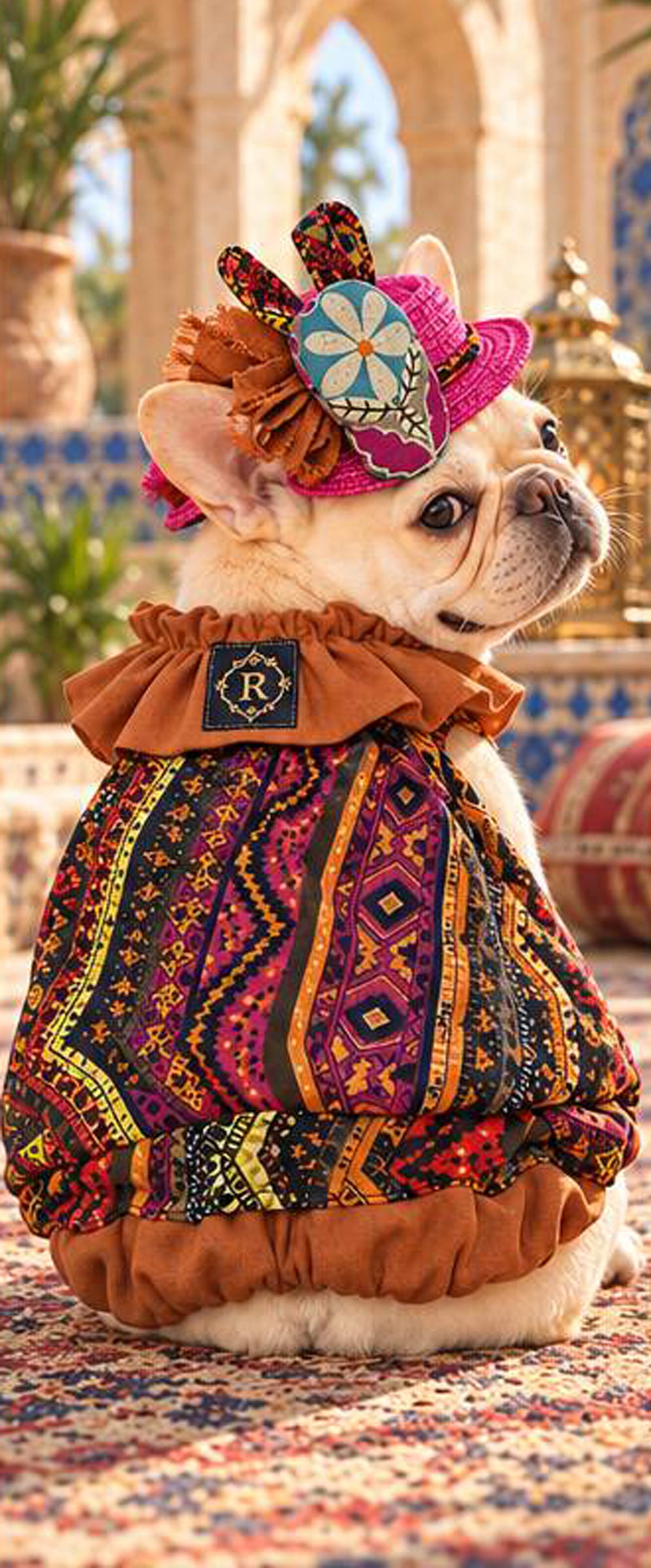 【10/10 NEW!!】Oriental ribbon FLOWER HAT◇RIO STYLE◇-dog resort wear-