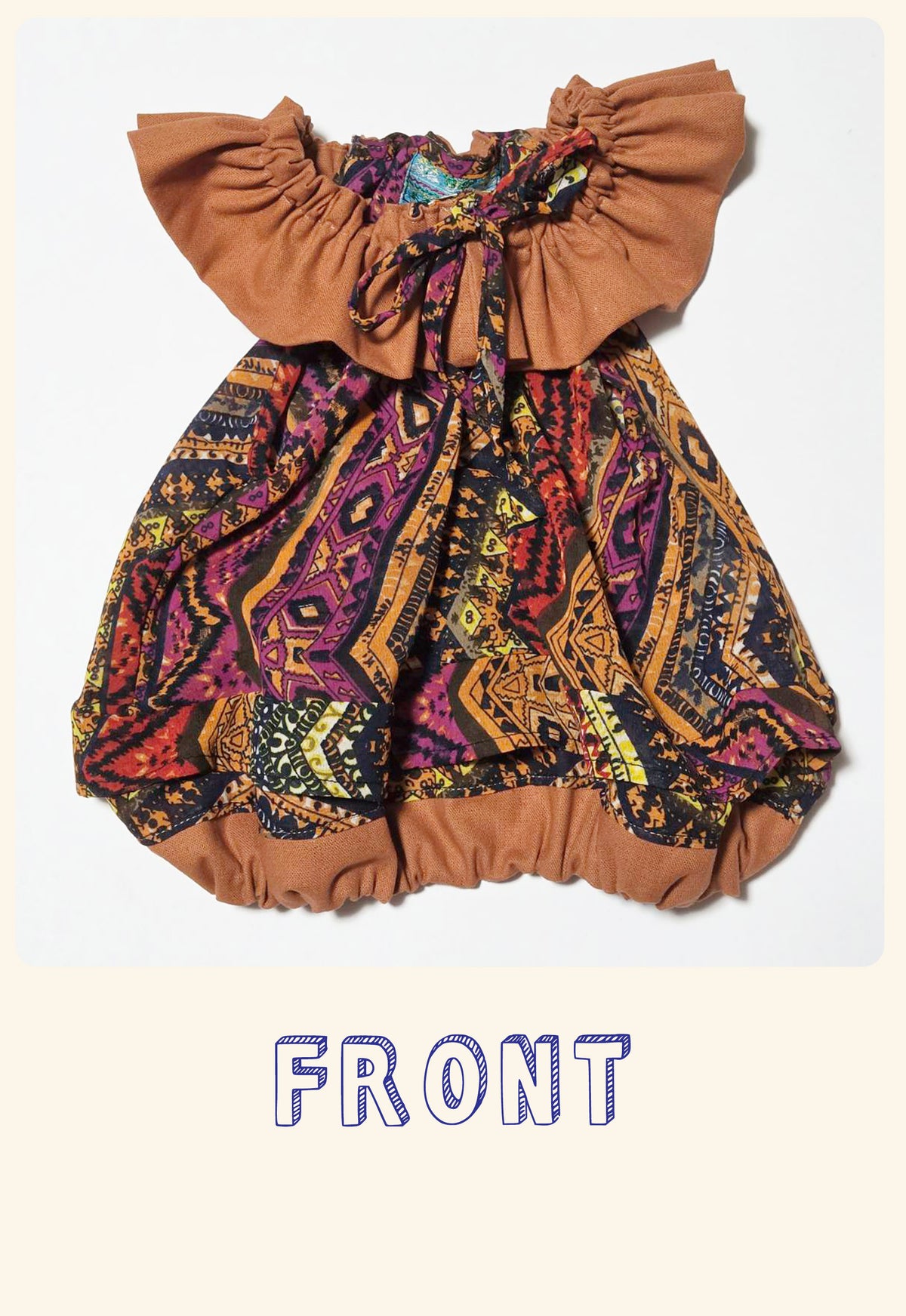 【10/10 NEW!!】ORIENTAL PATTERN CHIFFON FRILL COLLAR TOPS◇RIO STYLE◇-dog resort wear-