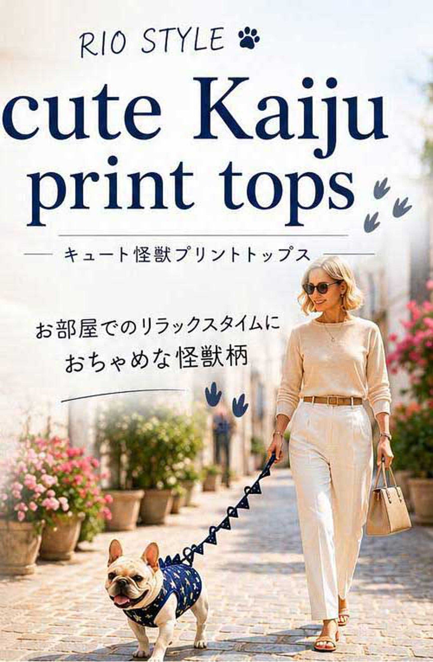 Cute KAIJU Print TOPS◇RIO STYLE◇-dog resort wear-