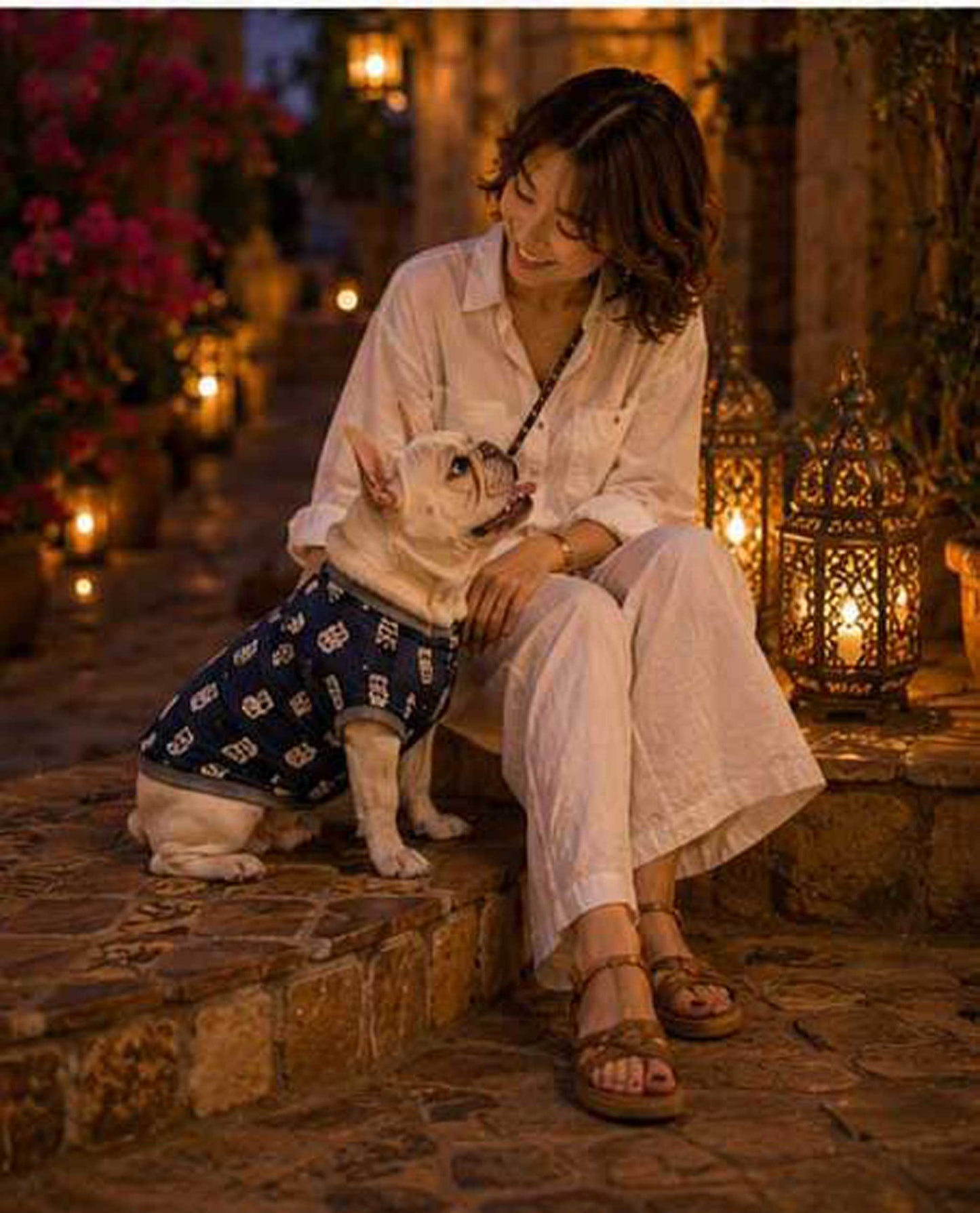 Owl Resort Ptint Tops with accessory◇RIO STYLE◇-dog resort wear-