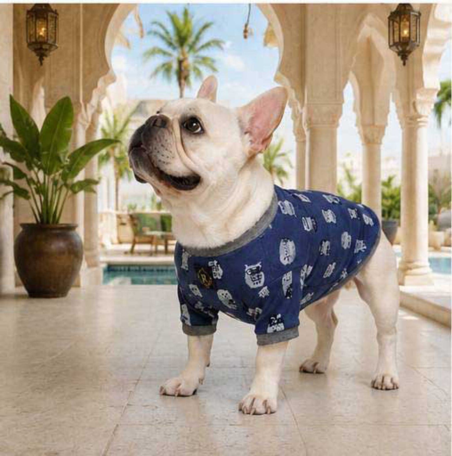 Owl Resort Ptint Tops with accessory◇RIO STYLE◇-dog resort wear-