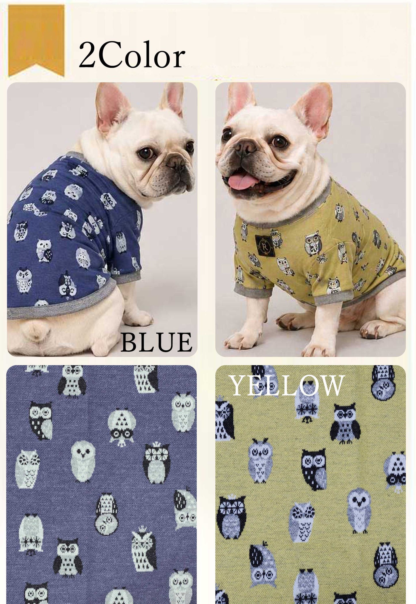 Owl Resort Ptint Tops with accessory◇RIO STYLE◇-dog resort wear-