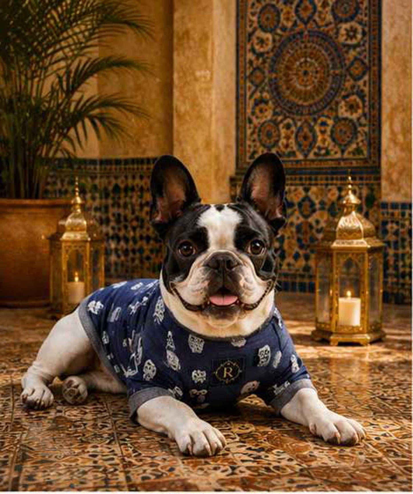 Owl Resort Ptint Tops with accessory◇RIO STYLE◇-dog resort wear-
