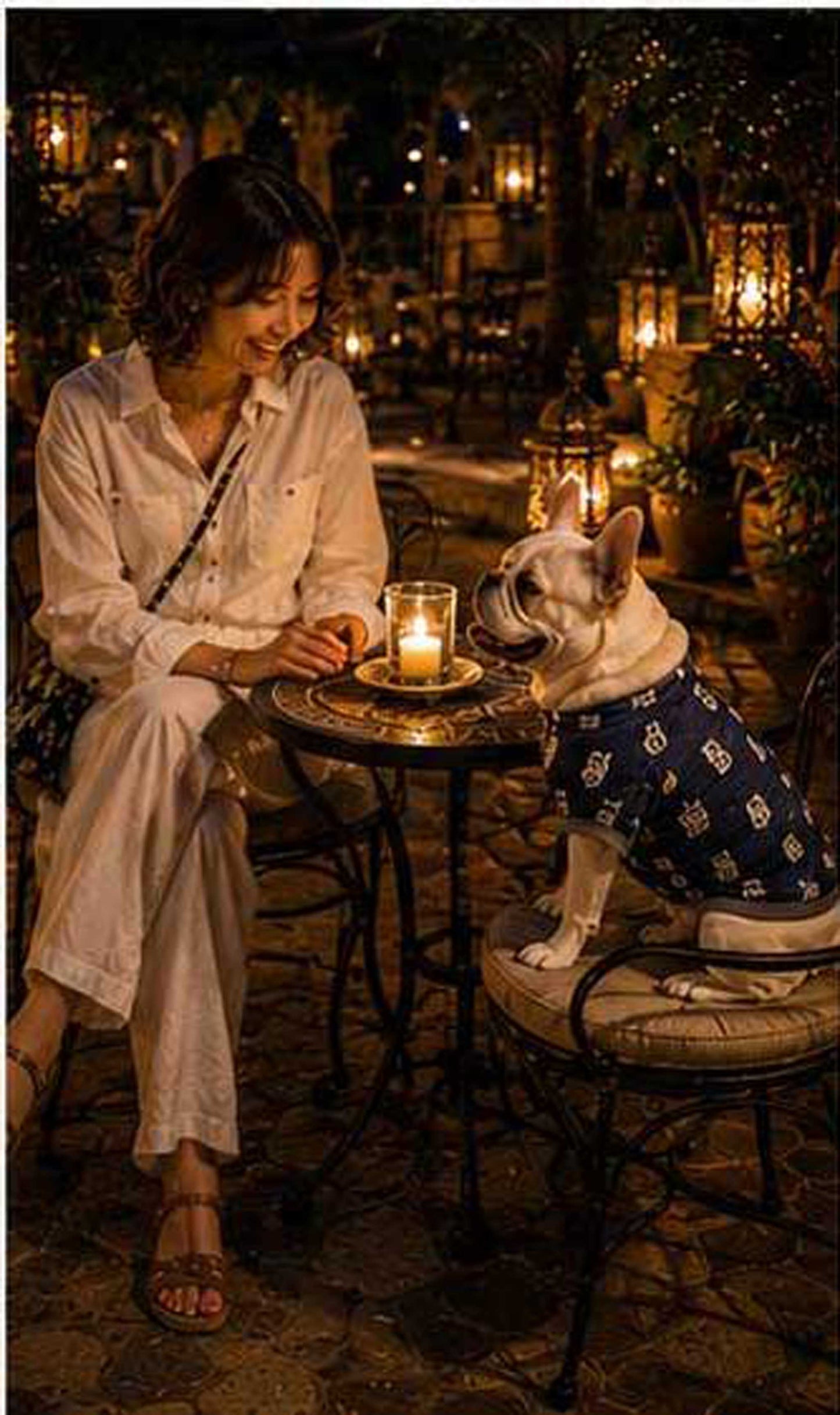 Owl Resort Ptint Tops with accessory◇RIO STYLE◇-dog resort wear-