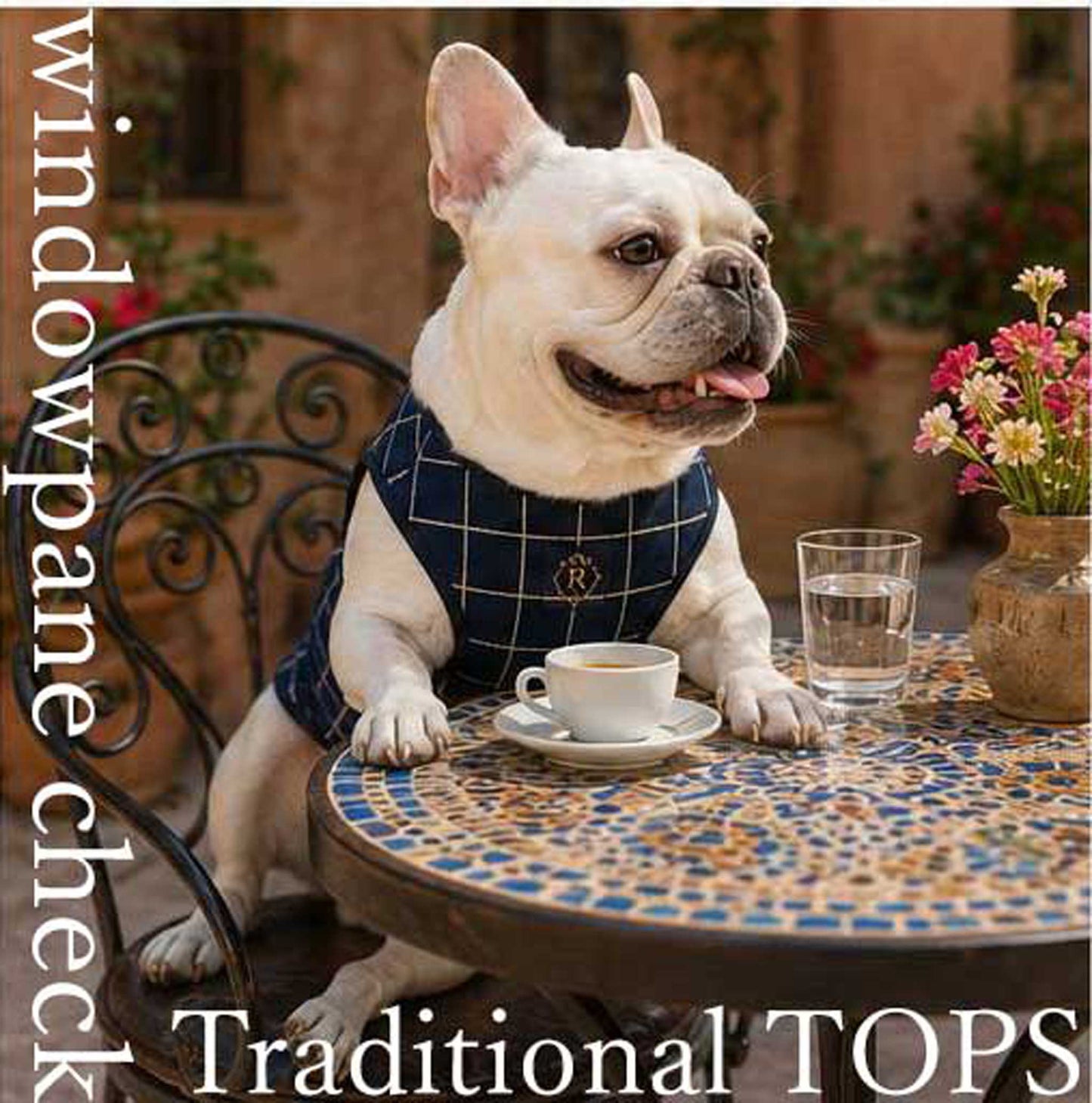 Windowpane check Traditional Tops◇RIO STYLE◇-dog resort wear-