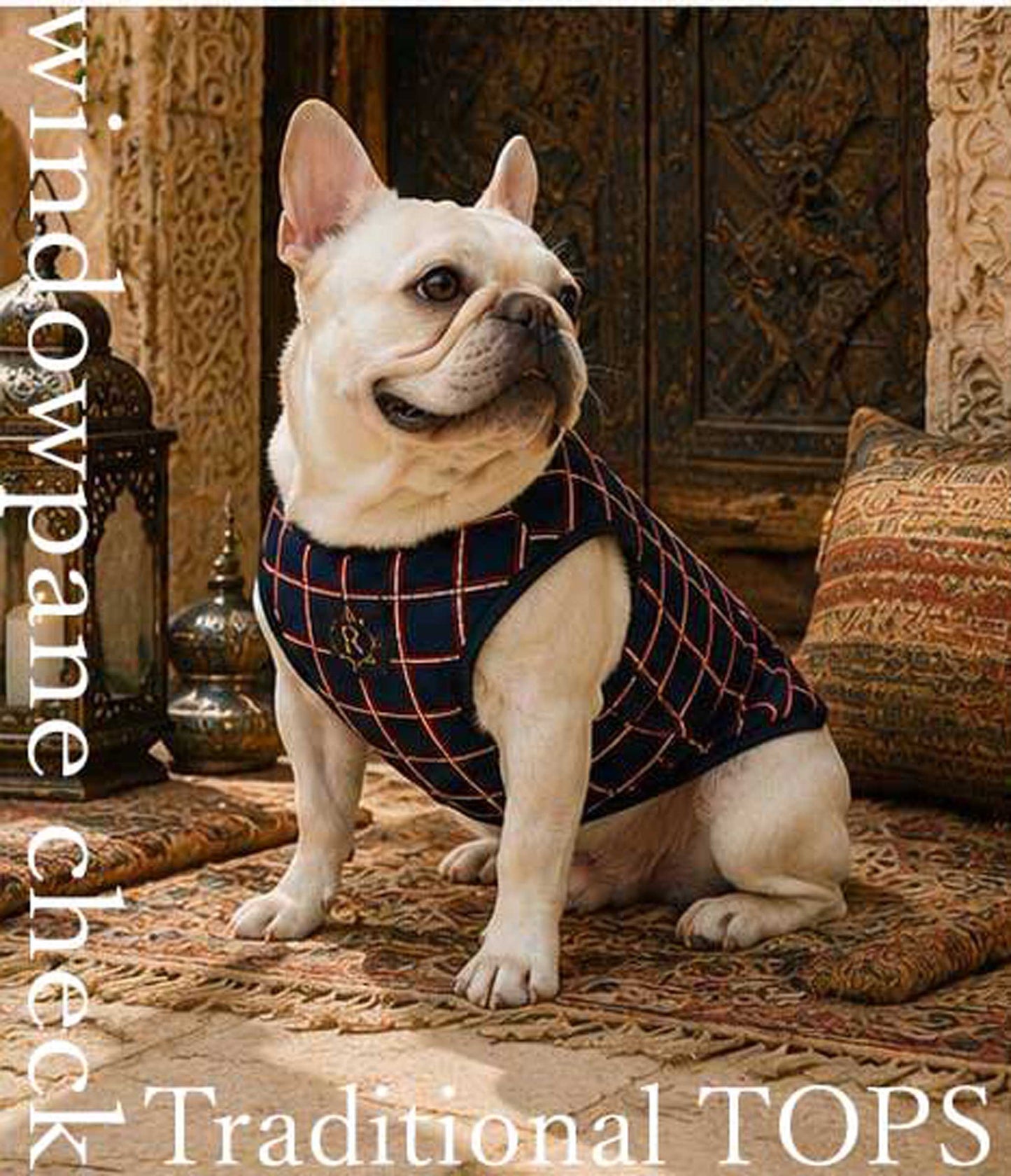 Windowpane check Traditional Tops◇RIO STYLE◇-dog resort wear-