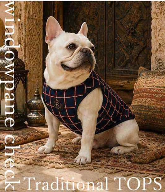 Windowpane check Traditional Tops◇RIO STYLE◇-dog resort wear-