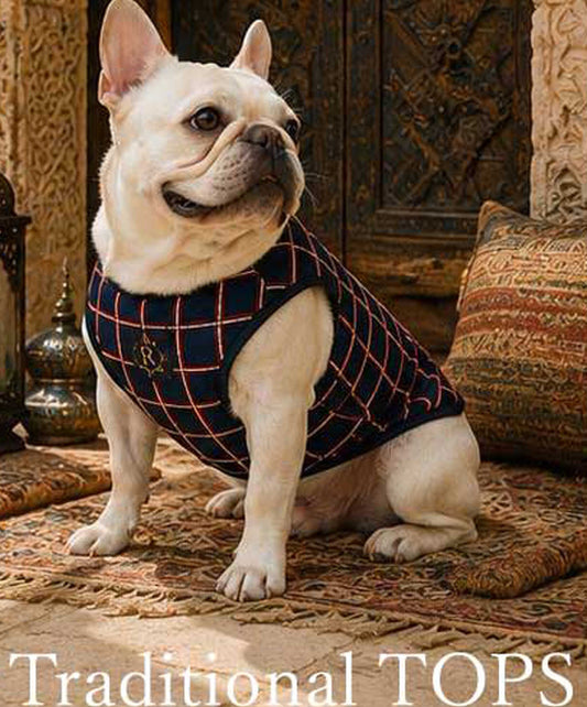 Windowpane Check Traditional Tops◇RIO STYLE◇-dog resort wear-