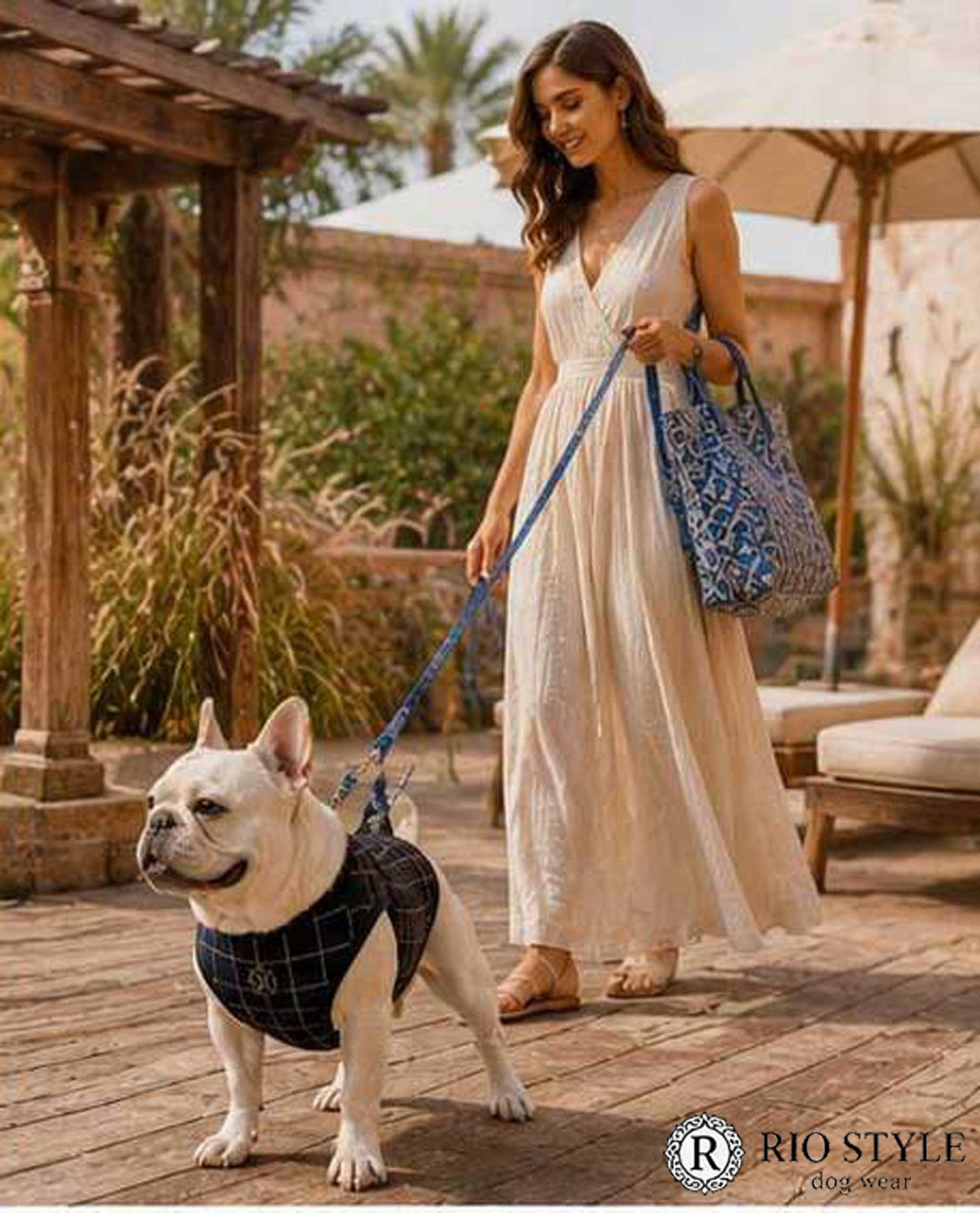 Windowpane check Traditional Tops◇RIO STYLE◇-dog resort wear-