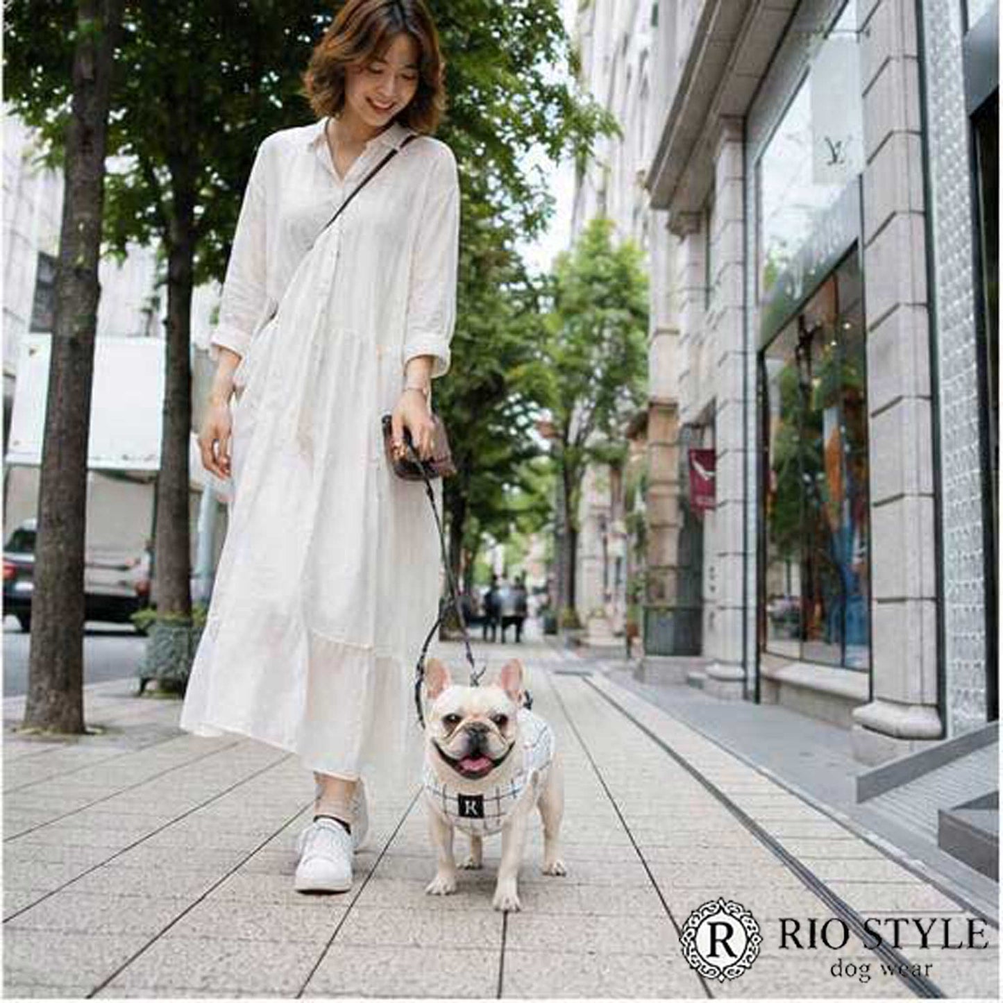 Windowpane check Traditional Tops◇RIO STYLE◇-dog resort wear-