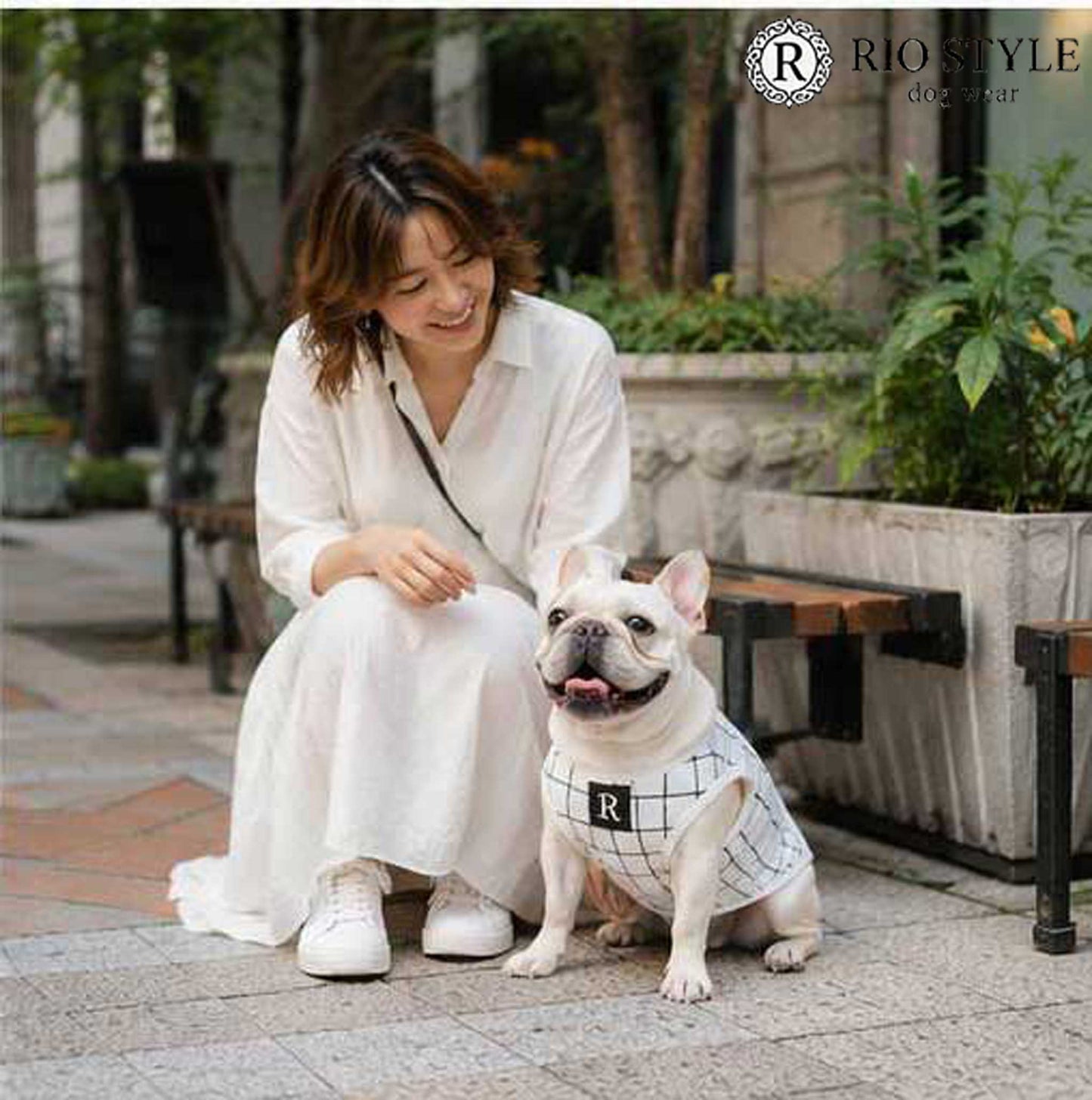 Windowpane check Traditional Tops◇RIO STYLE◇-dog resort wear-