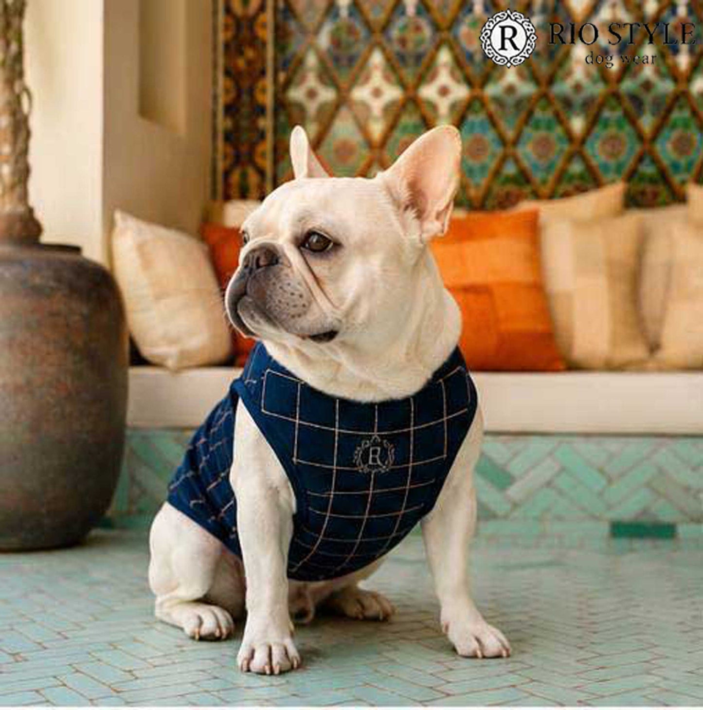 Windowpane check Traditional Tops◇RIO STYLE◇-dog resort wear-
