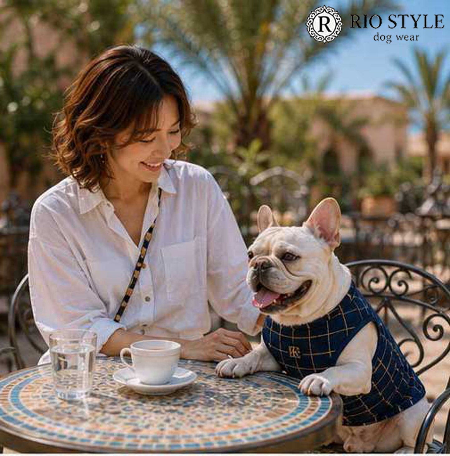 Windowpane check Traditional Tops◇RIO STYLE◇-dog resort wear-