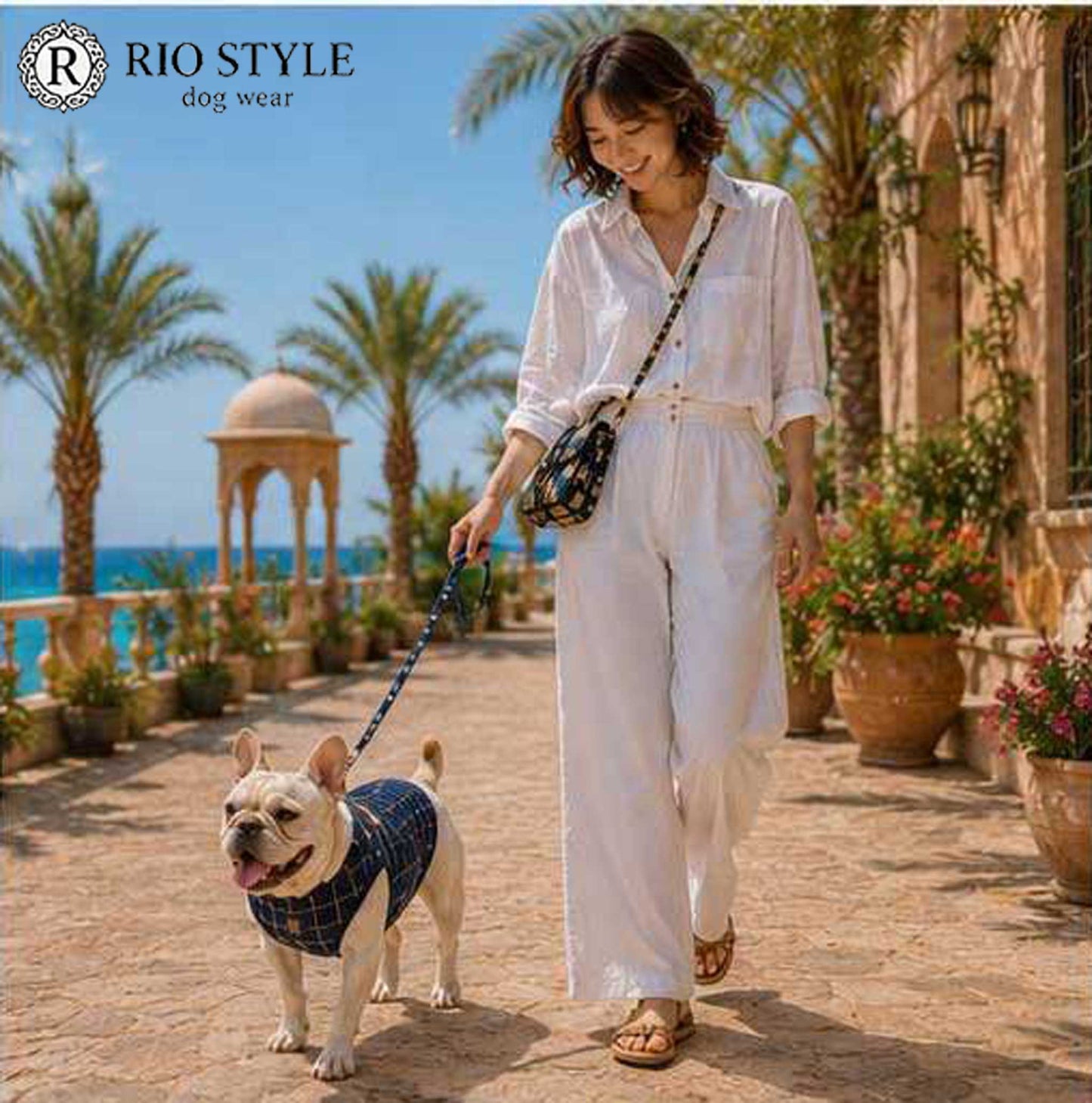 Windowpane check Traditional Tops◇RIO STYLE◇-dog resort wear-