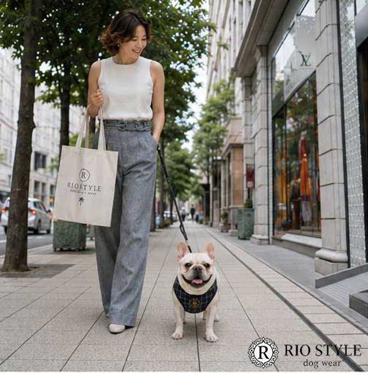 Windowpane check Traditional Tops◇RIO STYLE◇-dog resort wear-