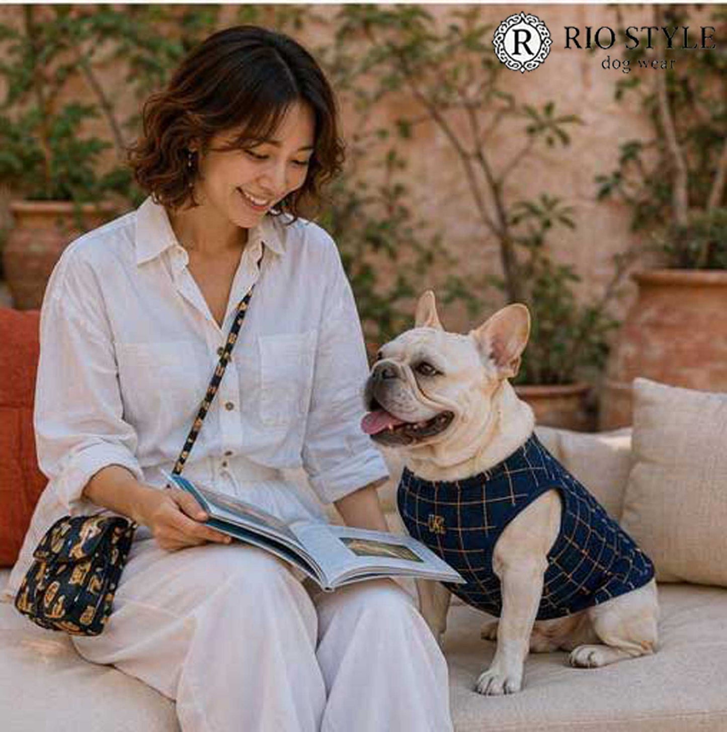 Windowpane check Traditional Tops◇RIO STYLE◇-dog resort wear-