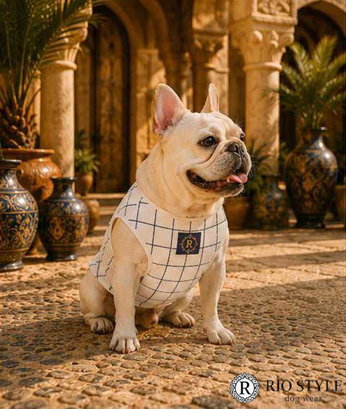 Windowpane check Traditional Tops◇RIO STYLE◇-dog resort wear-