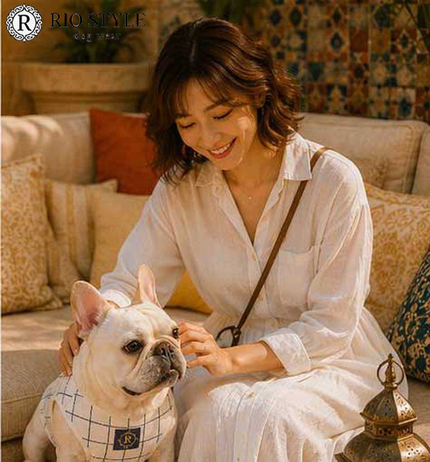 Windowpane check Traditional Tops◇RIO STYLE◇-dog resort wear-