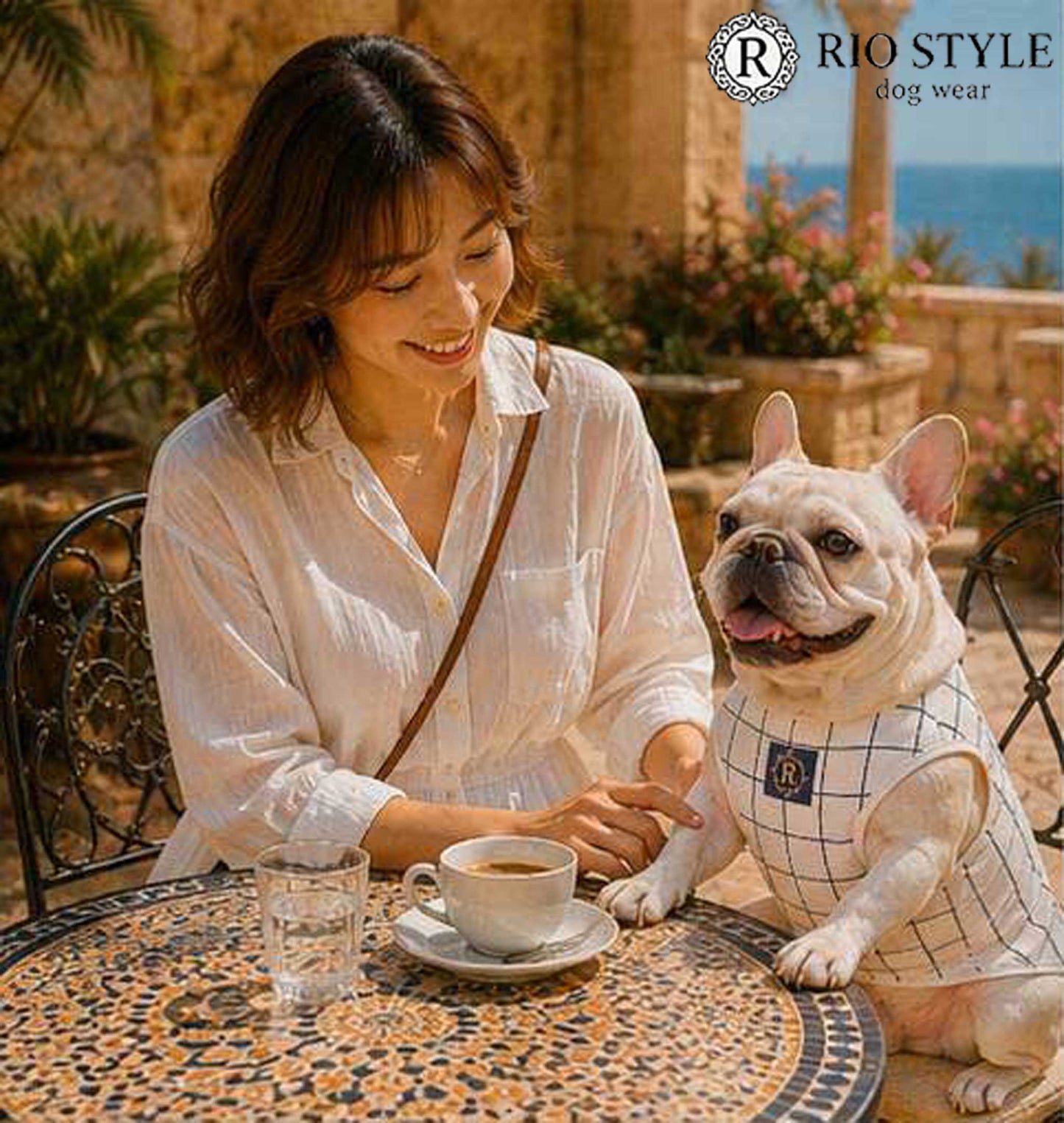 Windowpane check Traditional Tops◇RIO STYLE◇-dog resort wear-