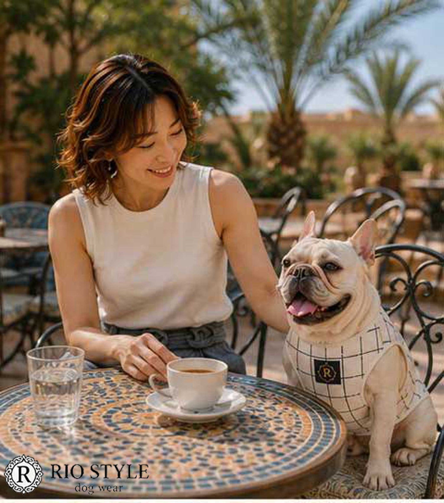 Windowpane check Traditional Tops◇RIO STYLE◇-dog resort wear-