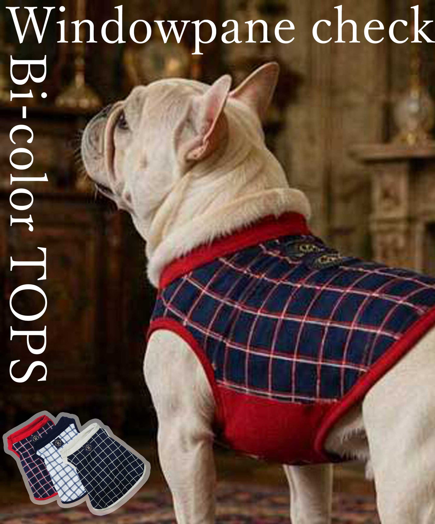 Windowpane Check Traditional Tops◇RIO STYLE◇-dog resort wear-