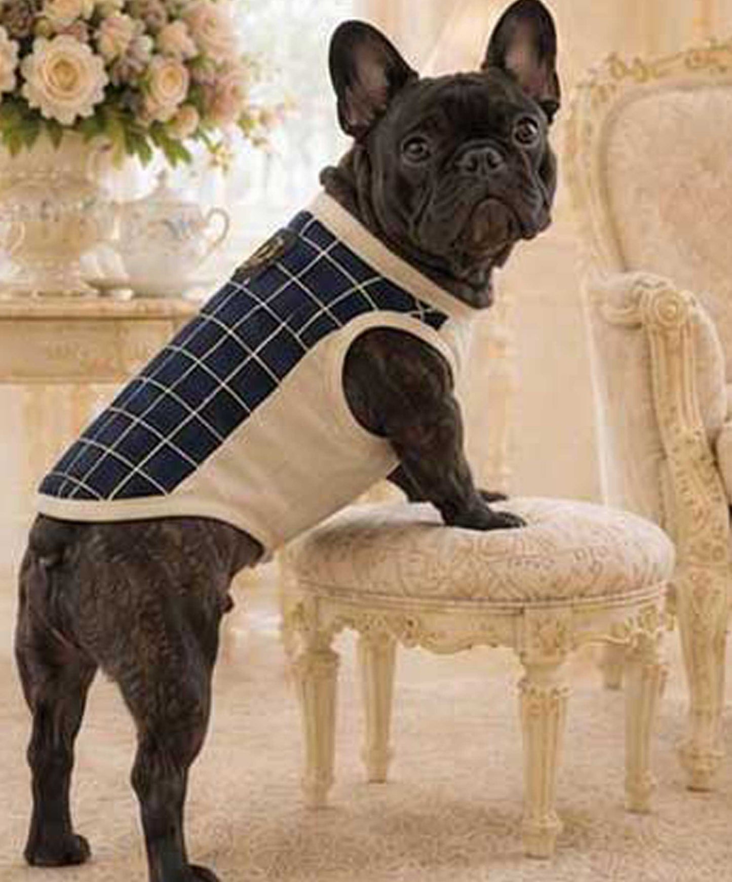 Windowpane Check Traditional Tops◇RIO STYLE◇-dog resort wear-