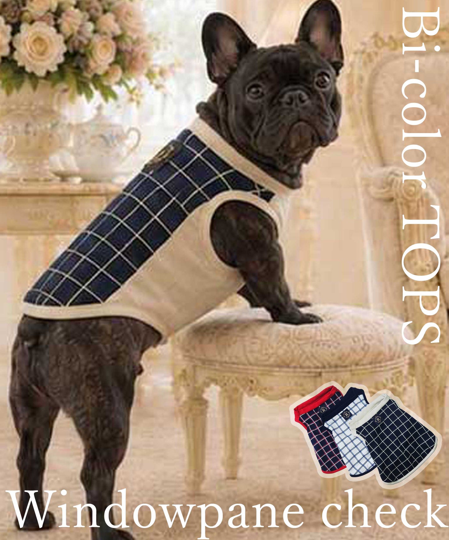 Windowpane Check Traditional Tops◇RIO STYLE◇-dog resort wear-