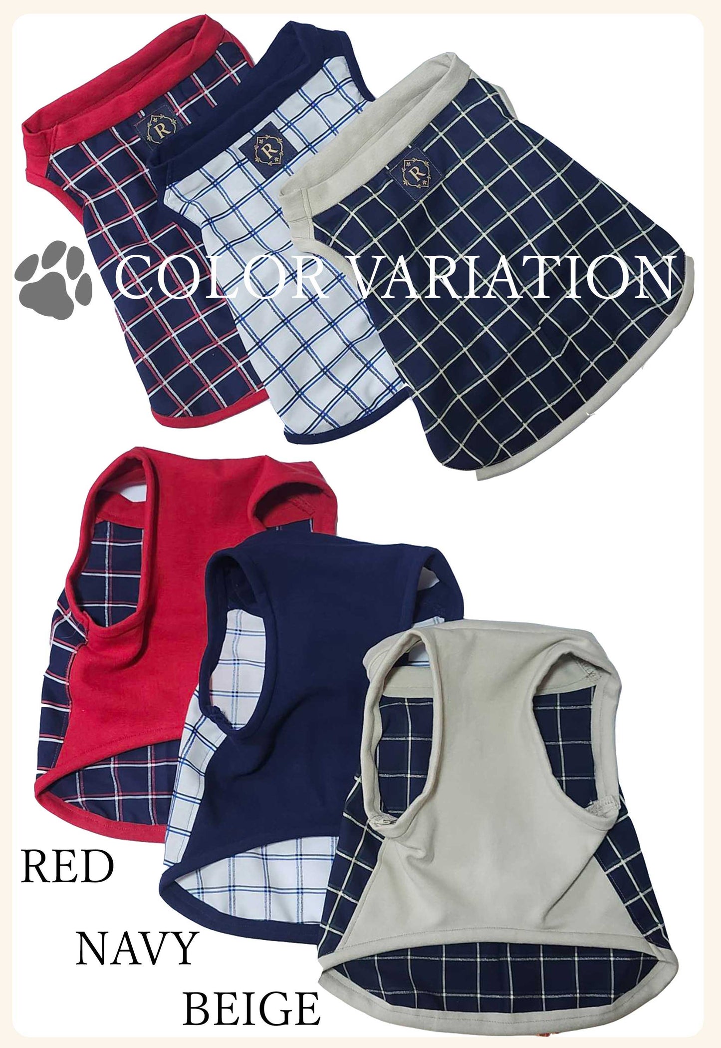 Windowpane Check Traditional Tops◇RIO STYLE◇-dog resort wear-