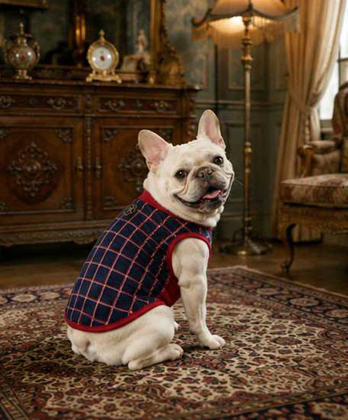 Windowpane Check Traditional Tops◇RIO STYLE◇-dog resort wear-