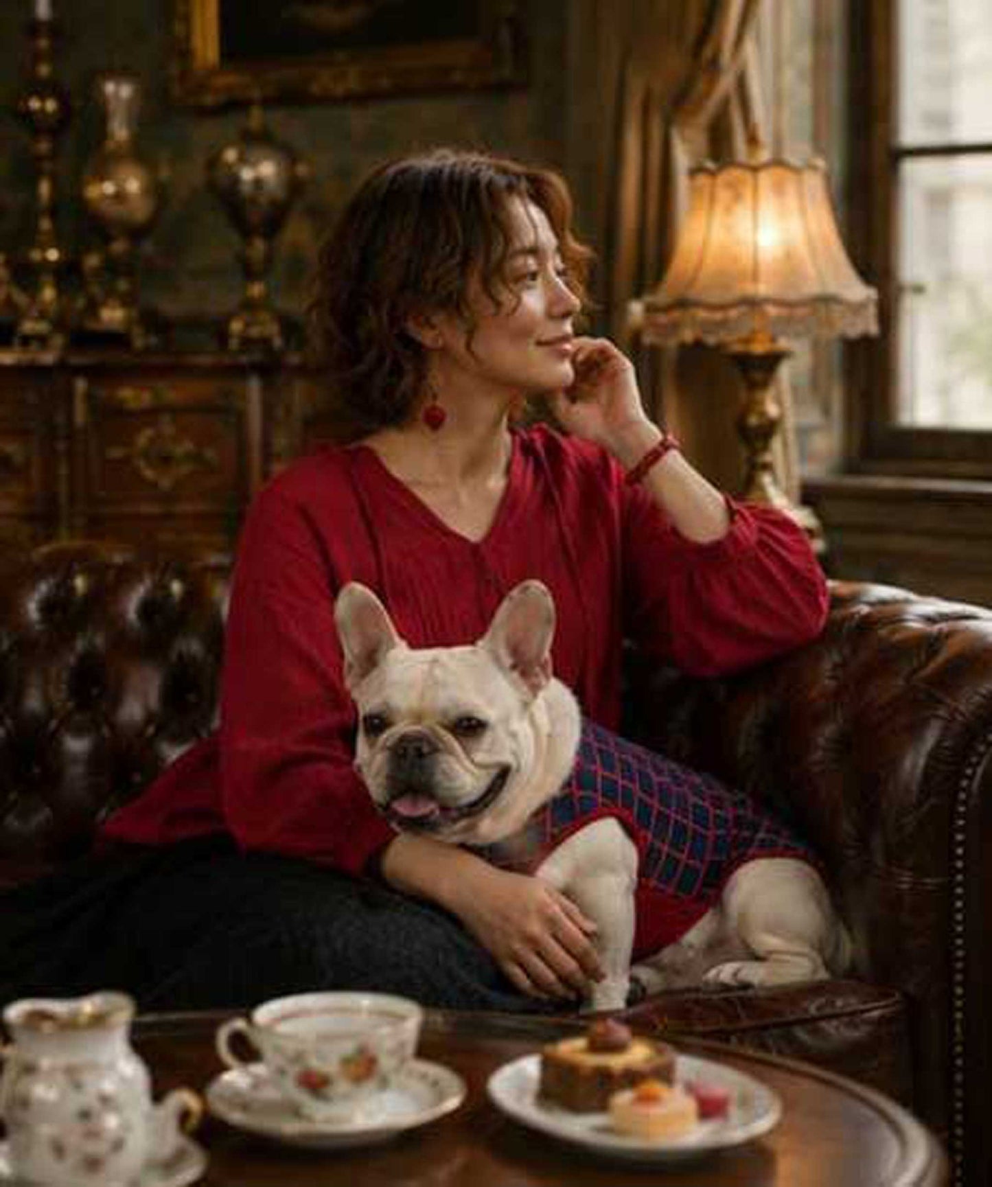Windowpane Check Traditional Tops◇RIO STYLE◇-dog resort wear-