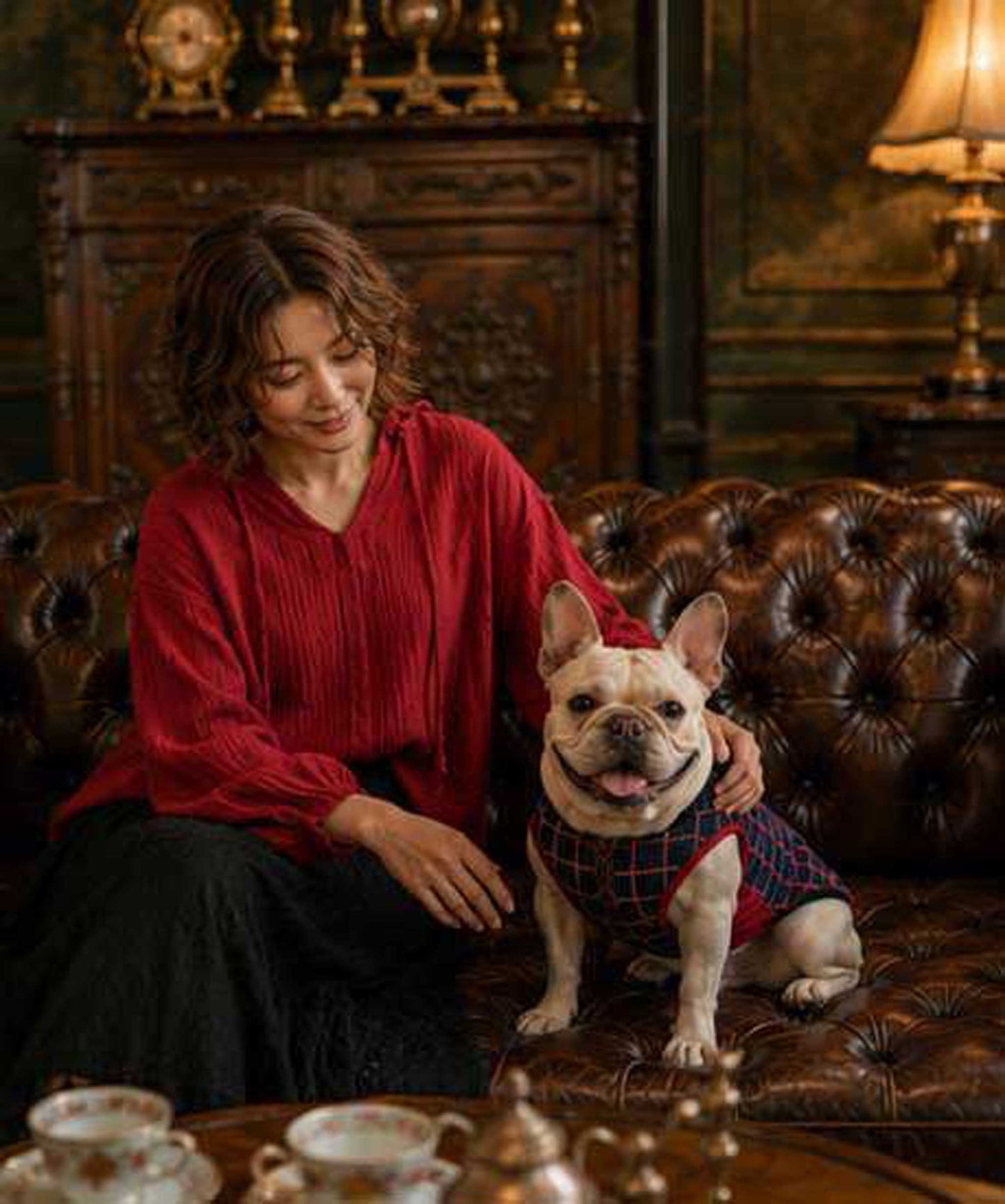 Windowpane Check Traditional Tops◇RIO STYLE◇-dog resort wear-