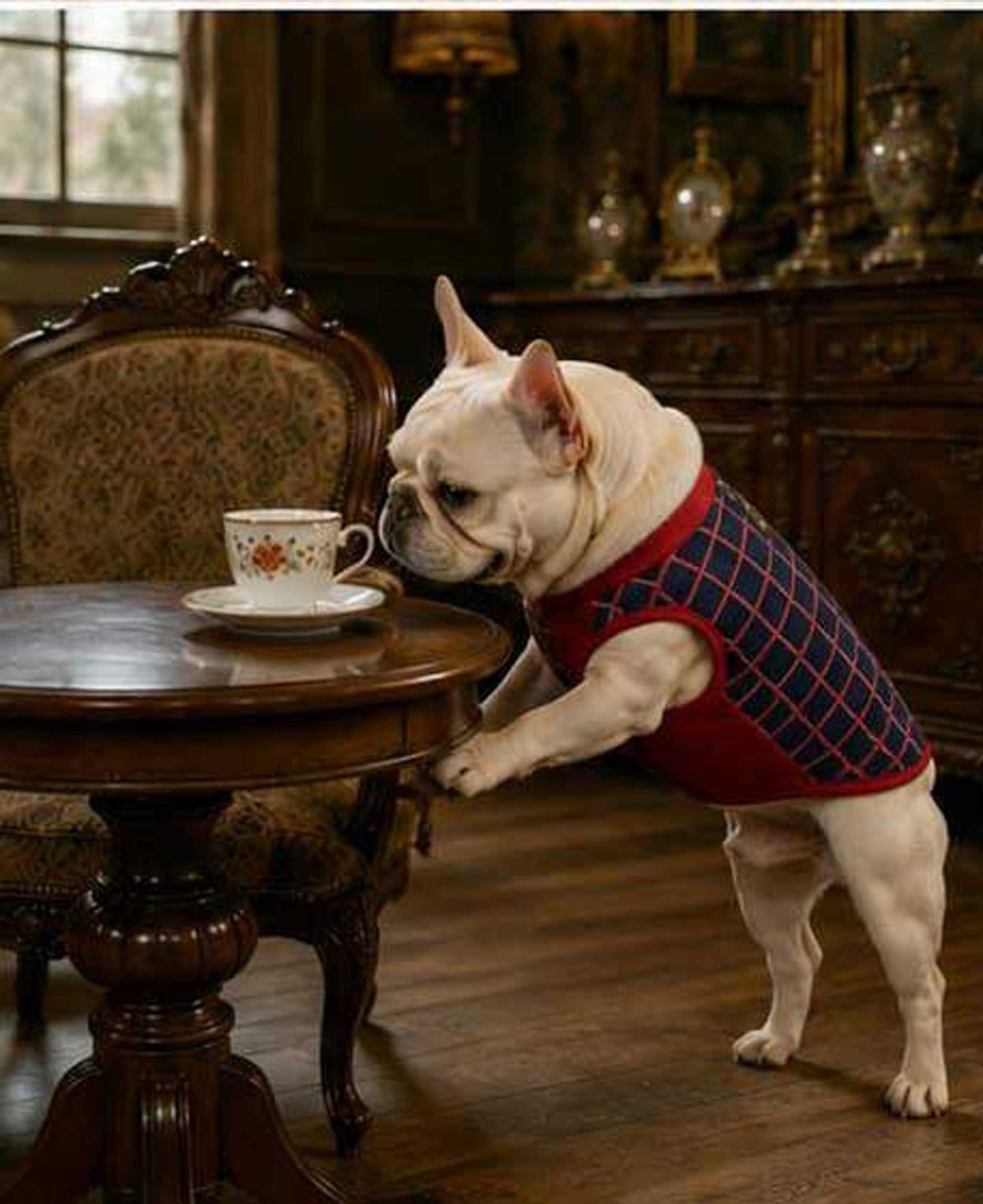 Windowpane Check Traditional Tops◇RIO STYLE◇-dog resort wear-