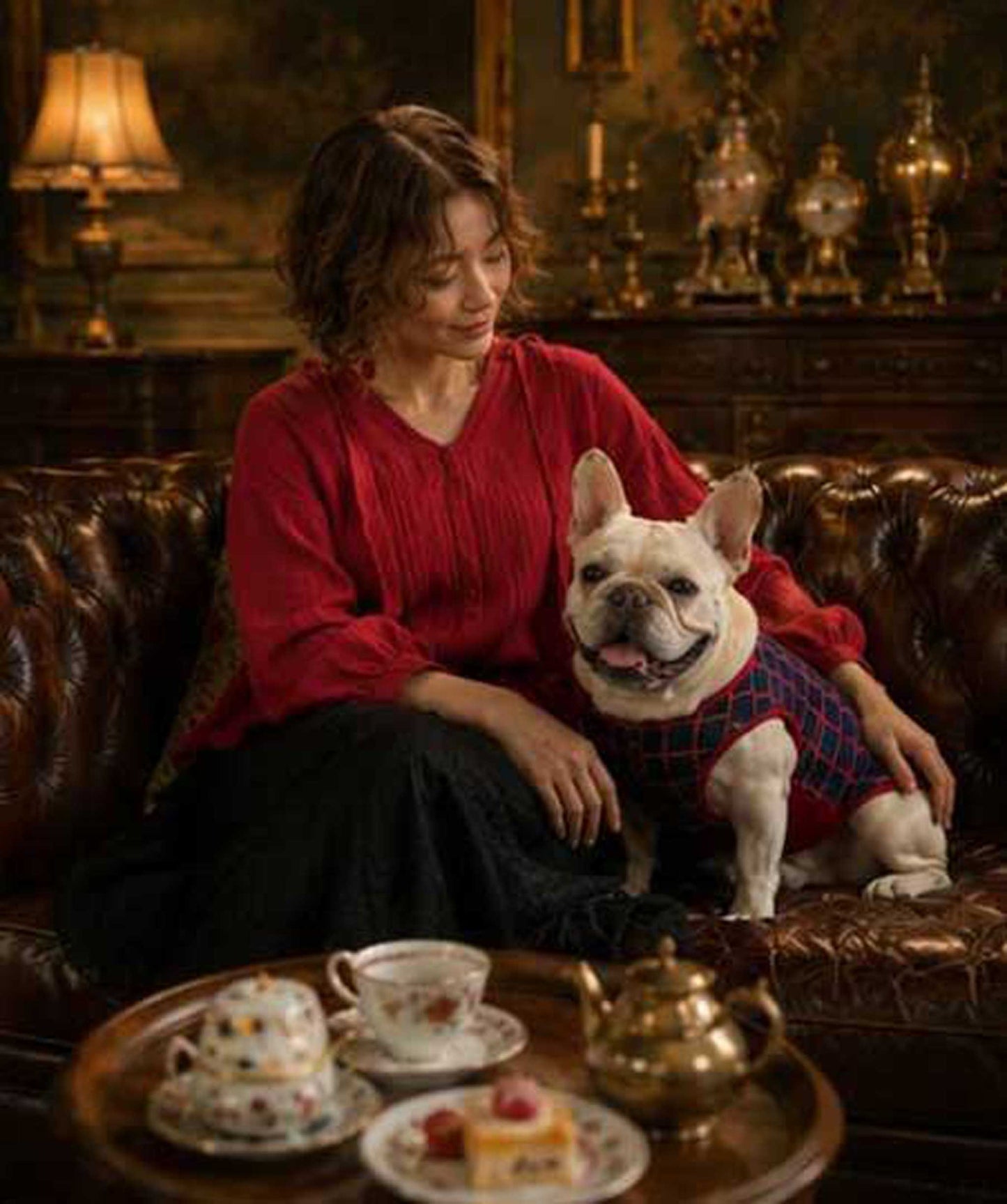 Windowpane Check Traditional Tops◇RIO STYLE◇-dog resort wear-