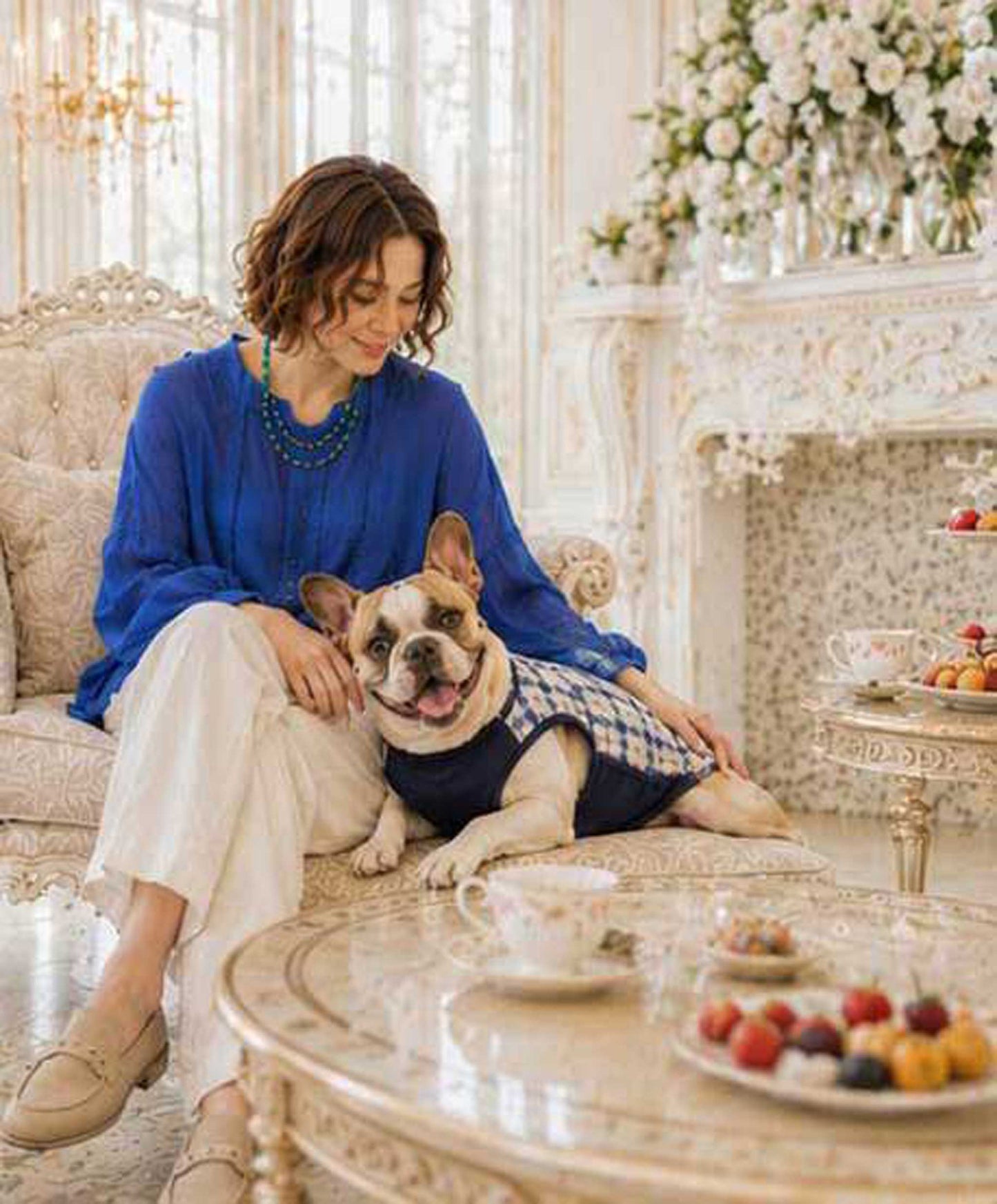 Windowpane Check Traditional Tops◇RIO STYLE◇-dog resort wear-
