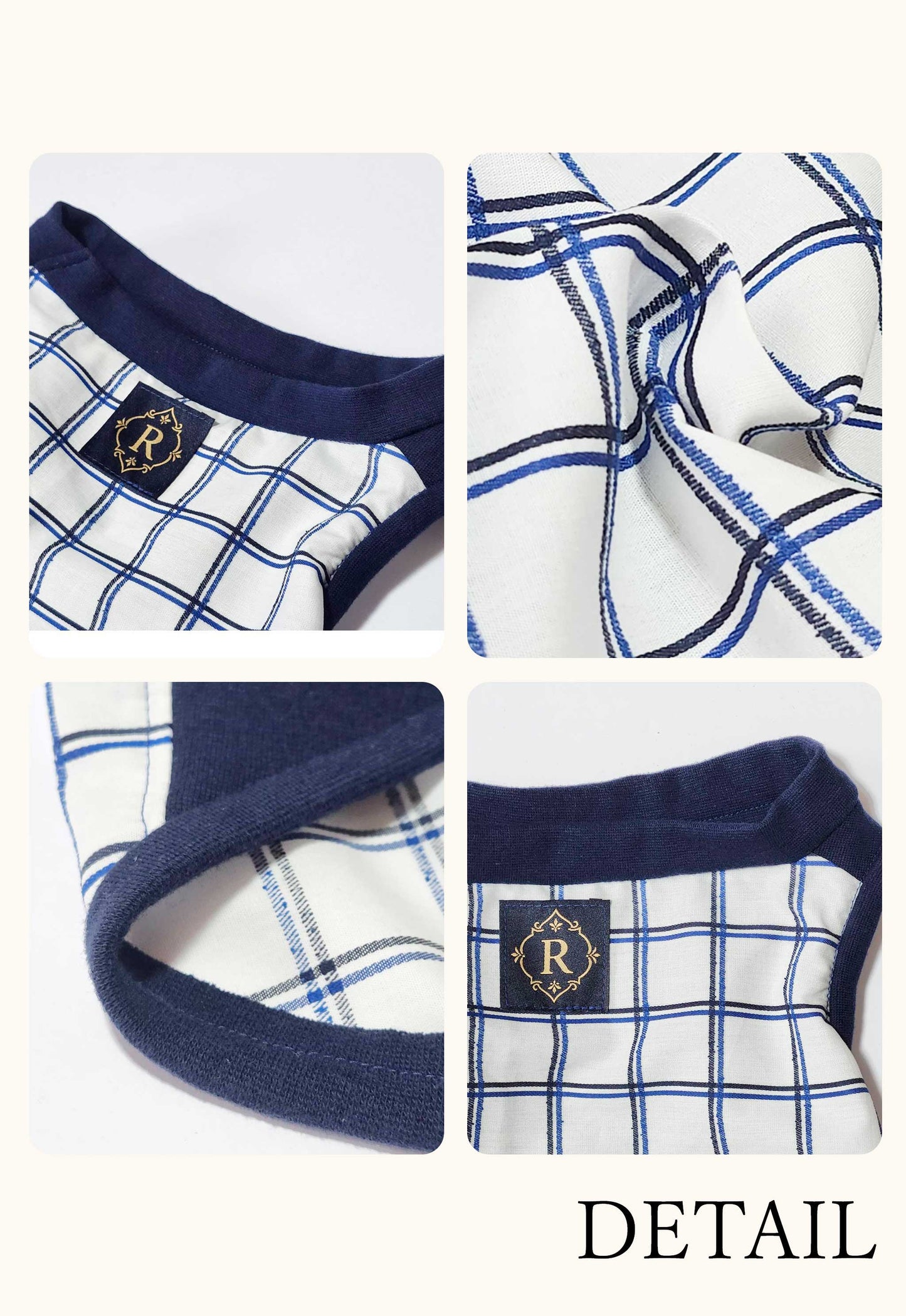 Windowpane Check Traditional Tops◇RIO STYLE◇-dog resort wear-
