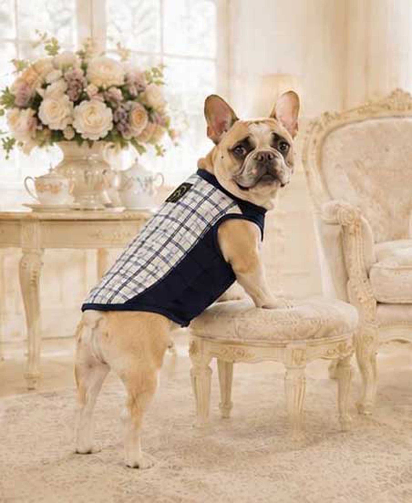 Windowpane Check Traditional Tops◇RIO STYLE◇-dog resort wear-