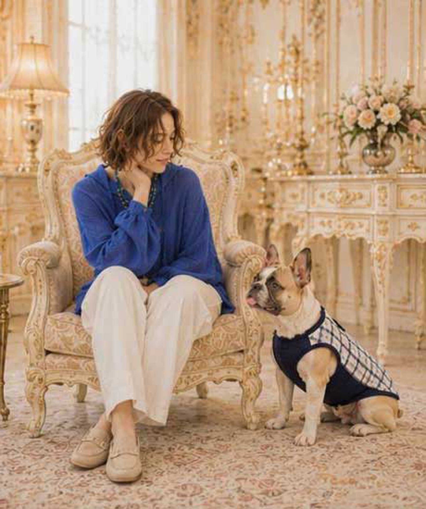 Windowpane Check Traditional Tops◇RIO STYLE◇-dog resort wear-