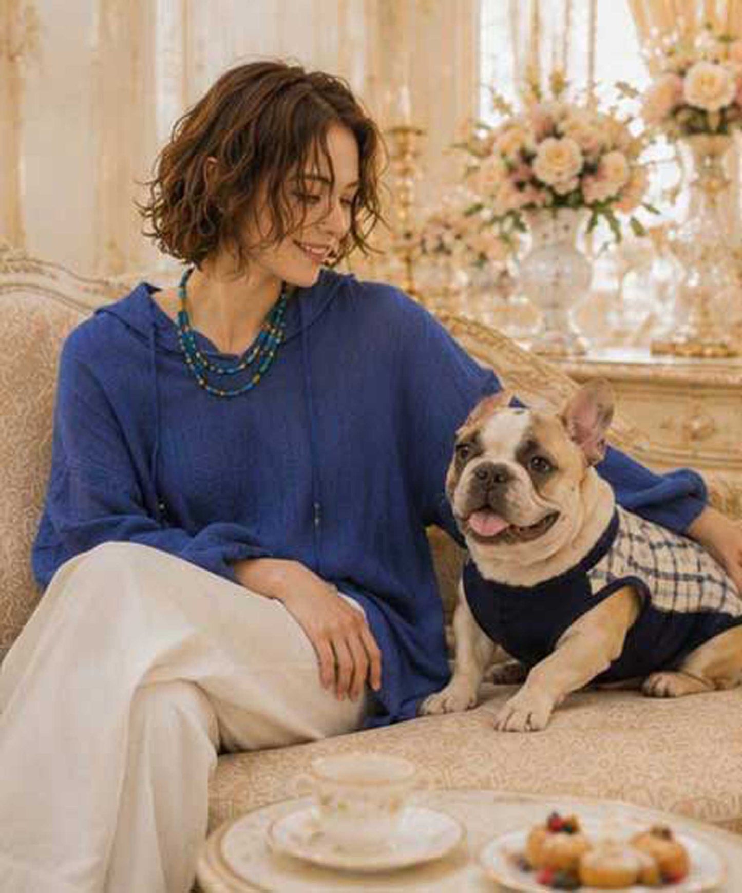 Windowpane Check Traditional Tops◇RIO STYLE◇-dog resort wear-