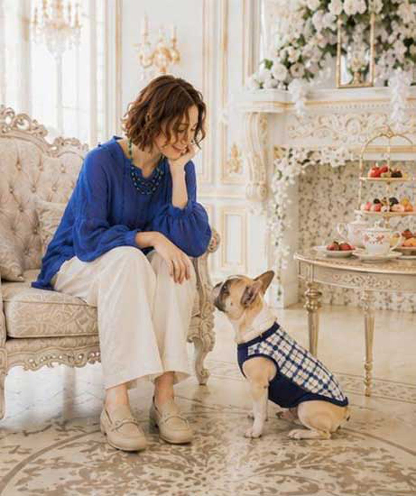 Windowpane Check Traditional Tops◇RIO STYLE◇-dog resort wear-