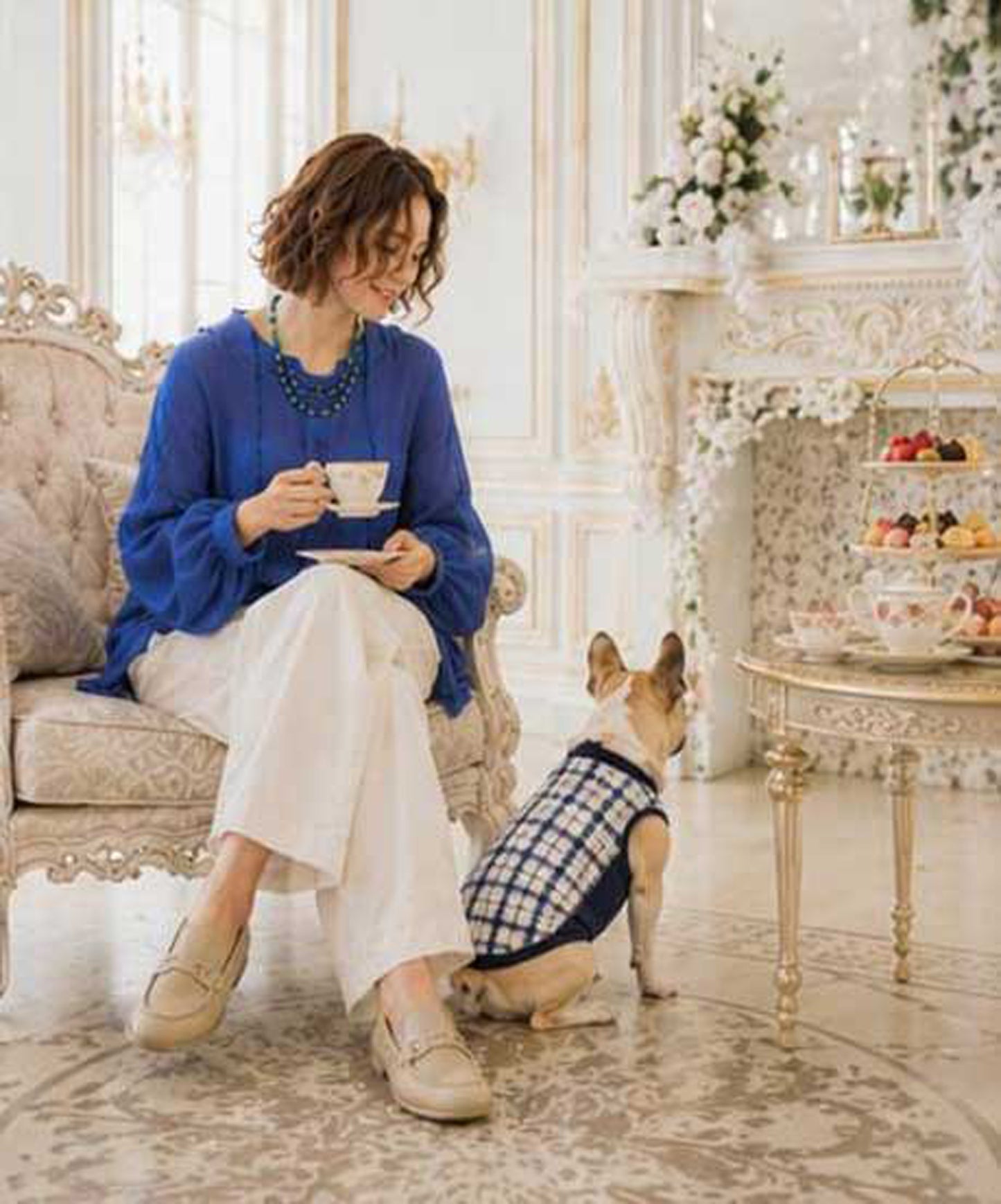 Windowpane Check Traditional Tops◇RIO STYLE◇-dog resort wear-