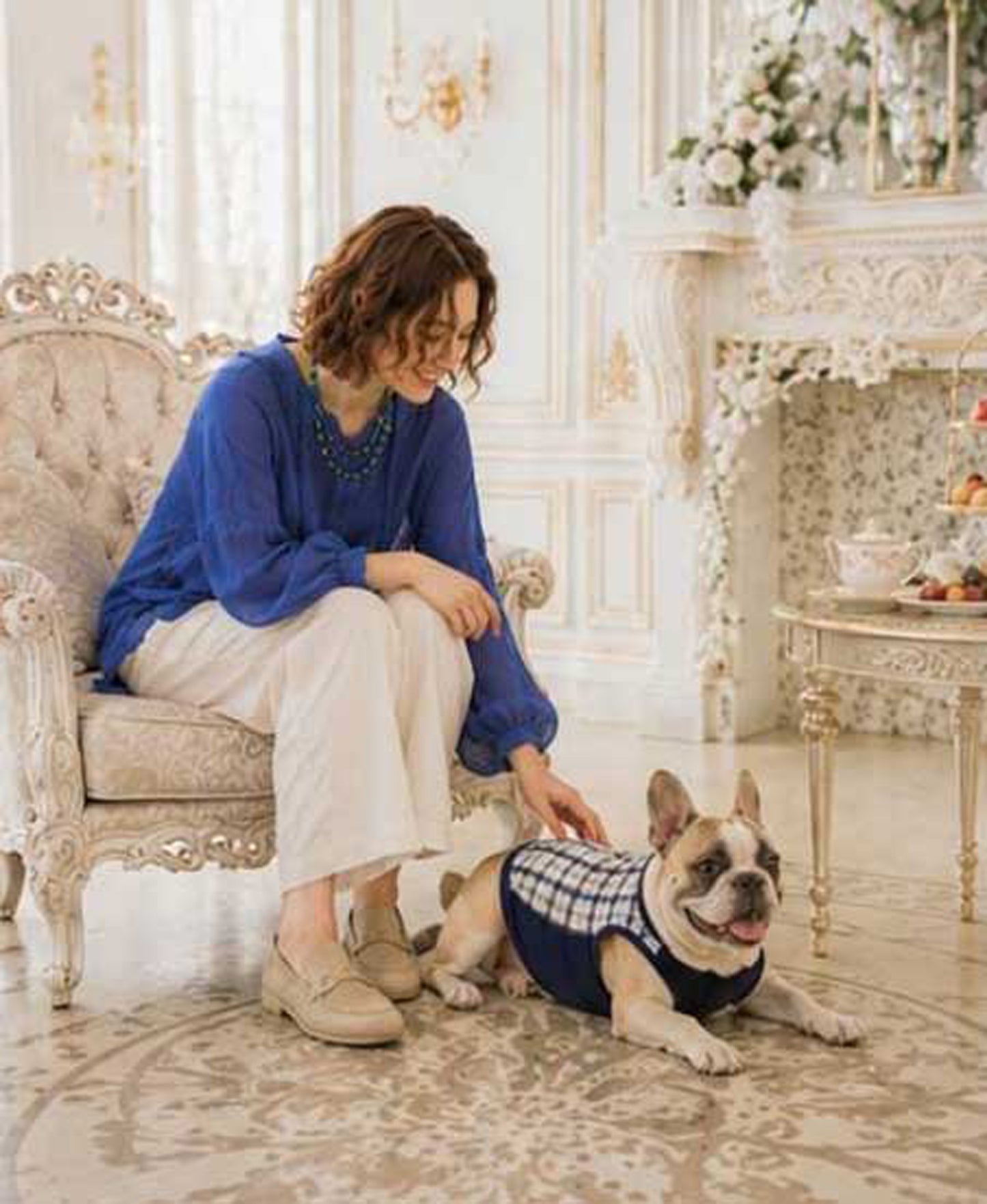 Windowpane Check Traditional Tops◇RIO STYLE◇-dog resort wear-