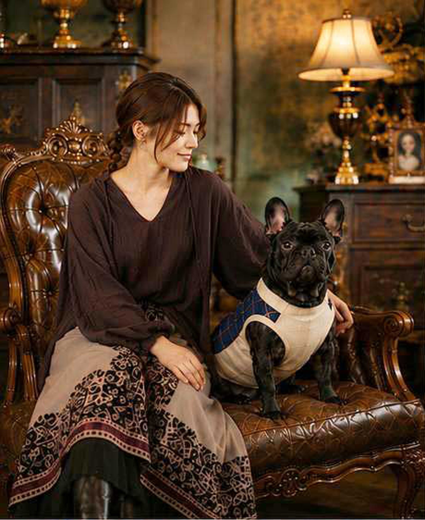 Windowpane Check Traditional Tops◇RIO STYLE◇-dog resort wear-