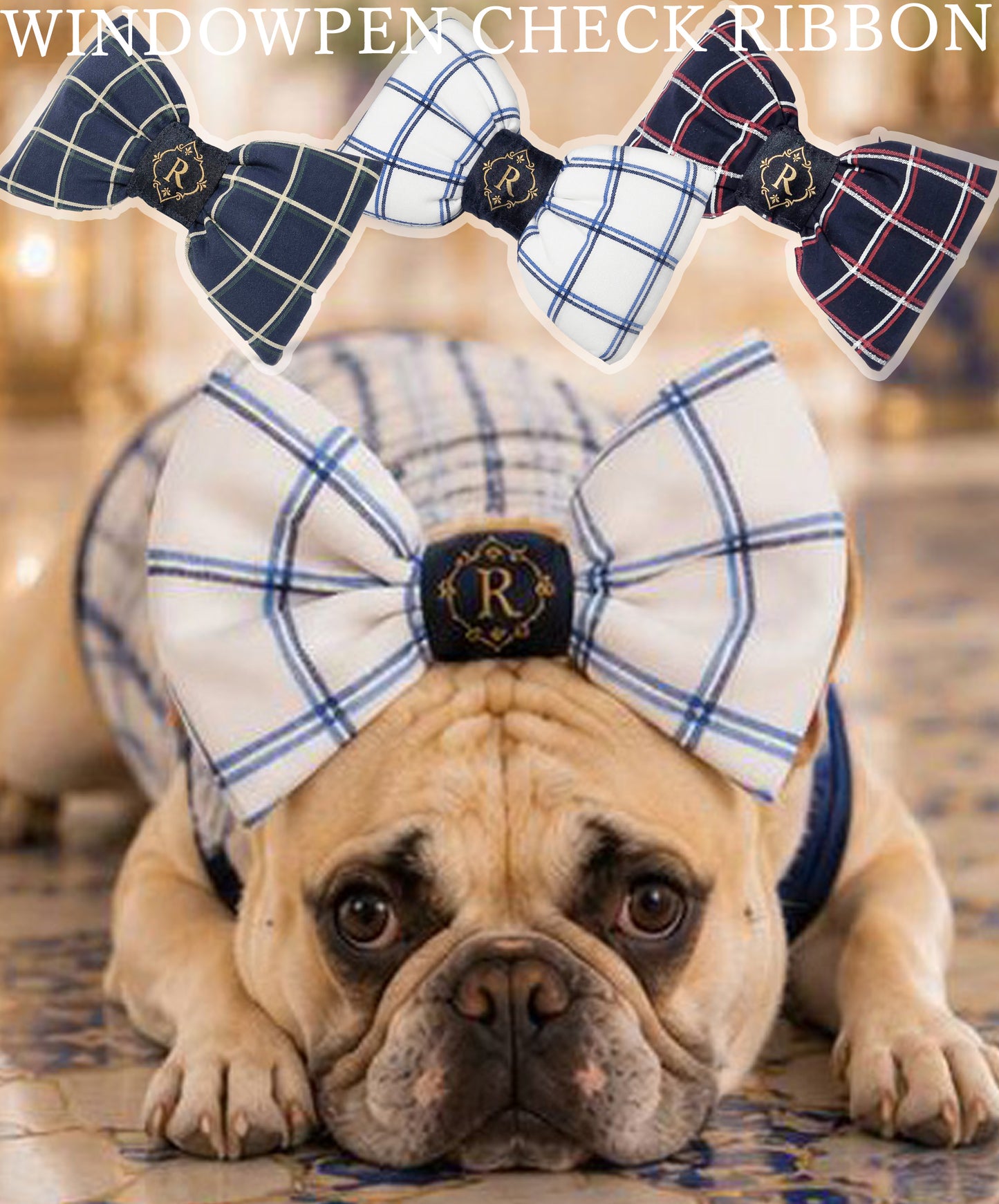 【7/24 NEW!!】Windowpane check RIBBON◇RIO STYLE◇-dog resort wear-