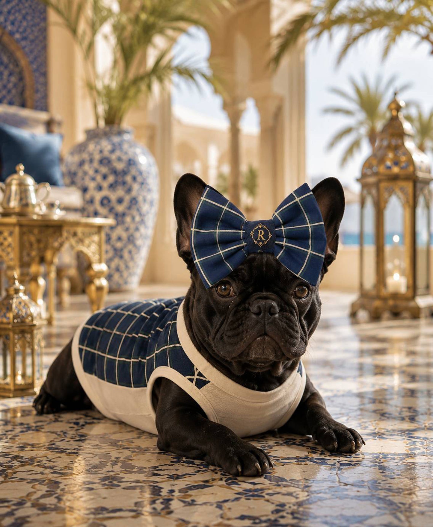 【7/24 NEW!!】Windowpane check RIBBON◇RIO STYLE◇-dog resort wear-