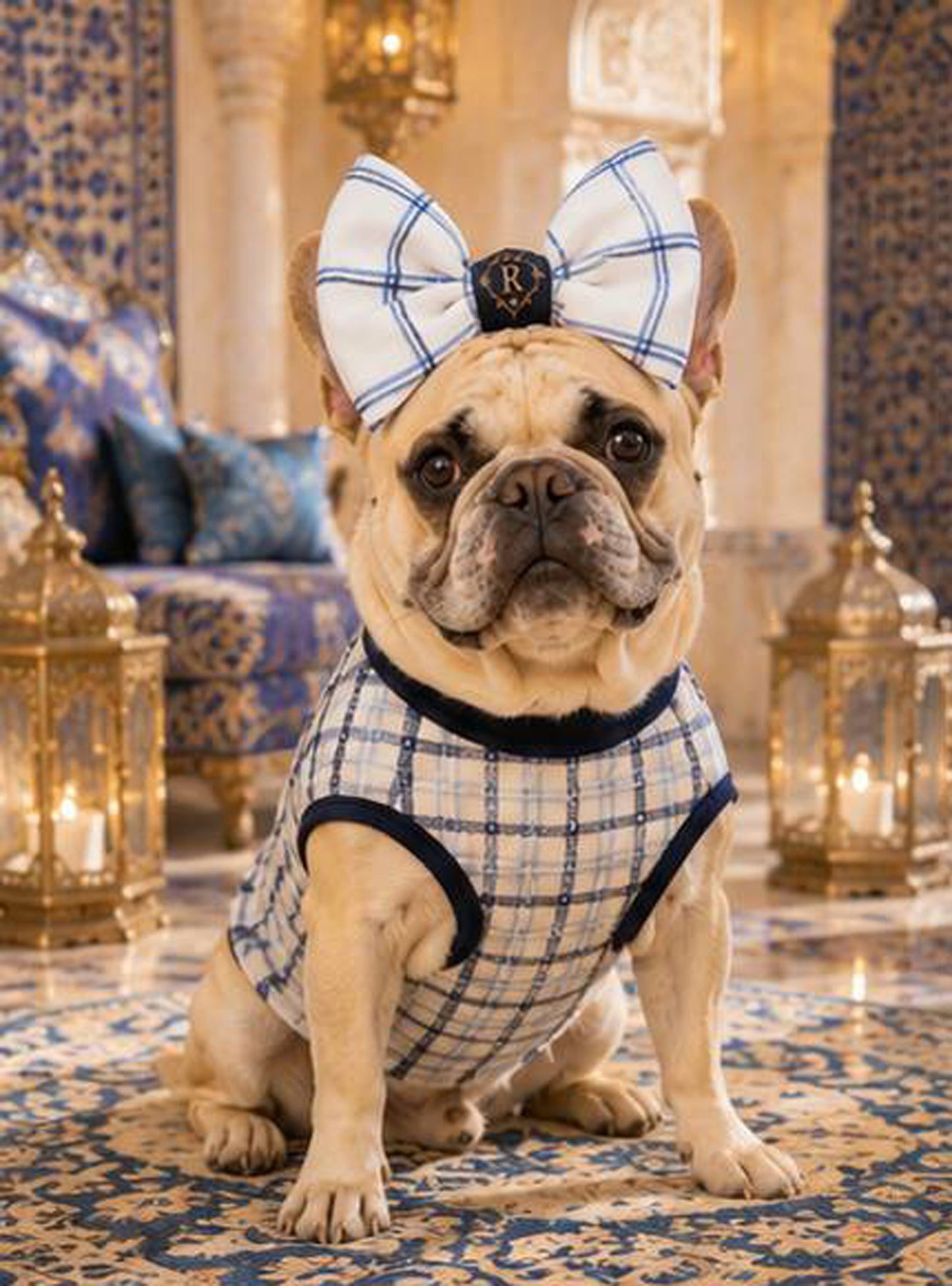 【7/24 NEW!!】Windowpane check RIBBON◇RIO STYLE◇-dog resort wear-