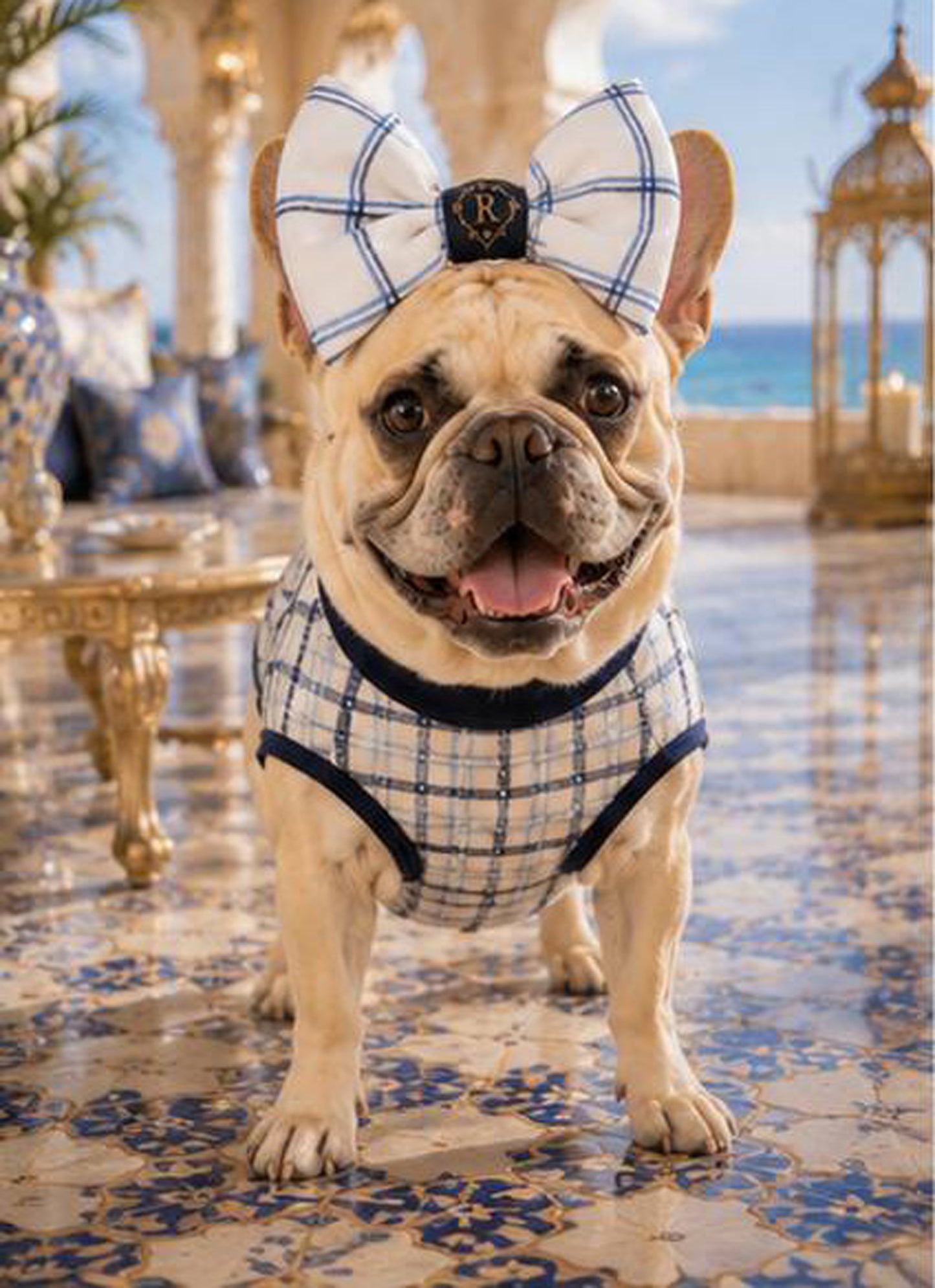 【7/24 NEW!!】Windowpane check RIBBON◇RIO STYLE◇-dog resort wear-