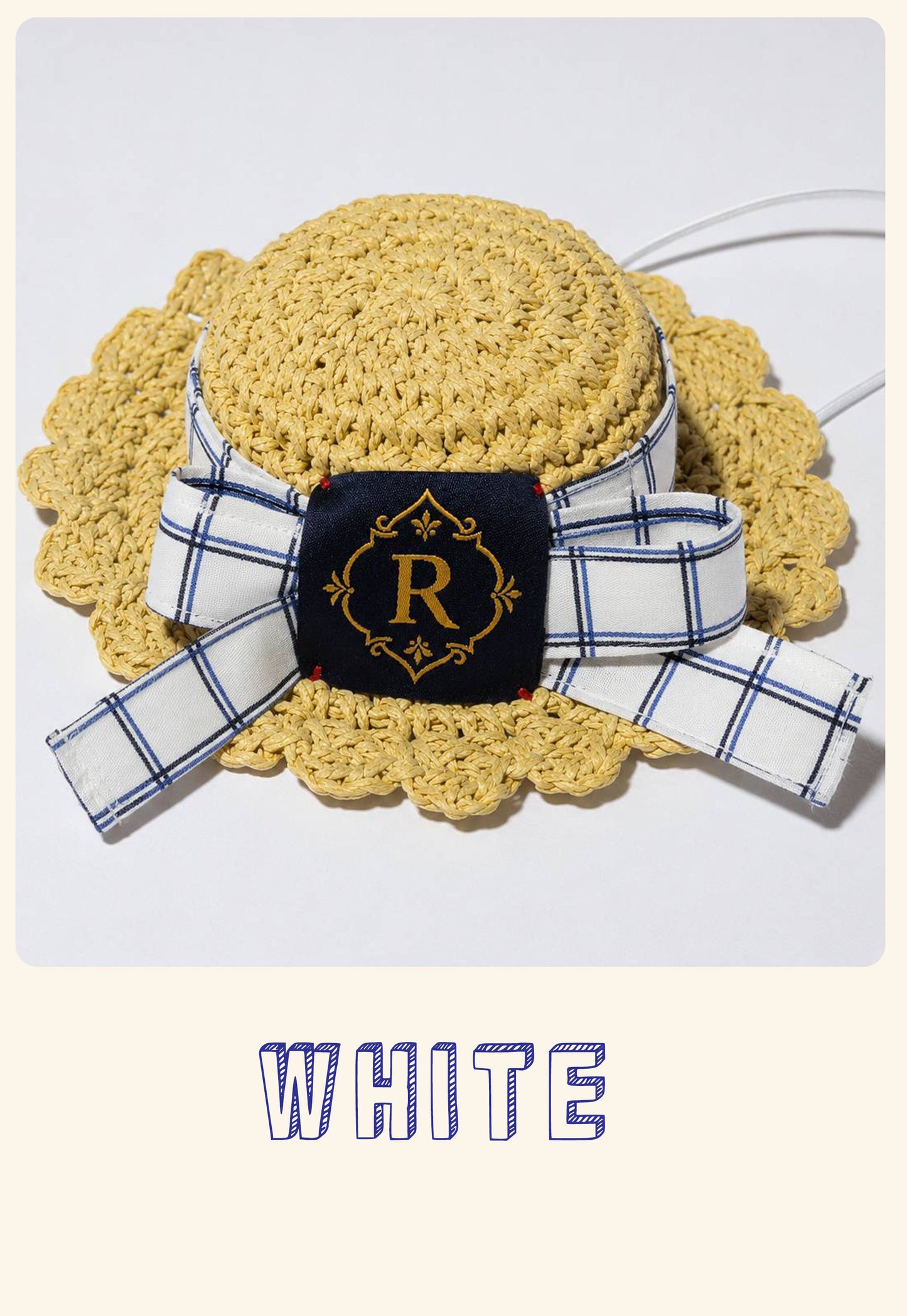 【7/25 NEW!!】Windowpane check ribbon BOATER HAT◇RIO STYLE◇-dog resort wear-