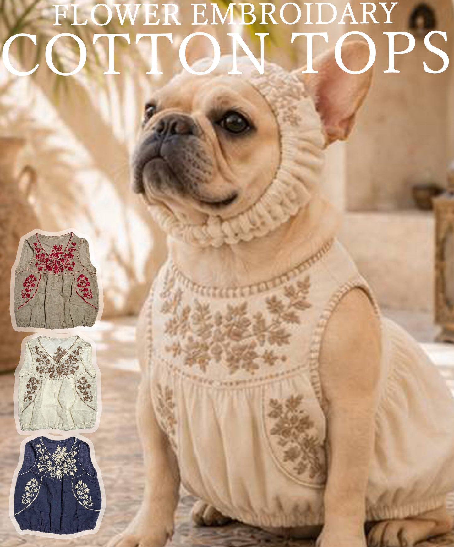 Flower Embroidary TOPS◇RIO STYLE◇-dog resort wear-
