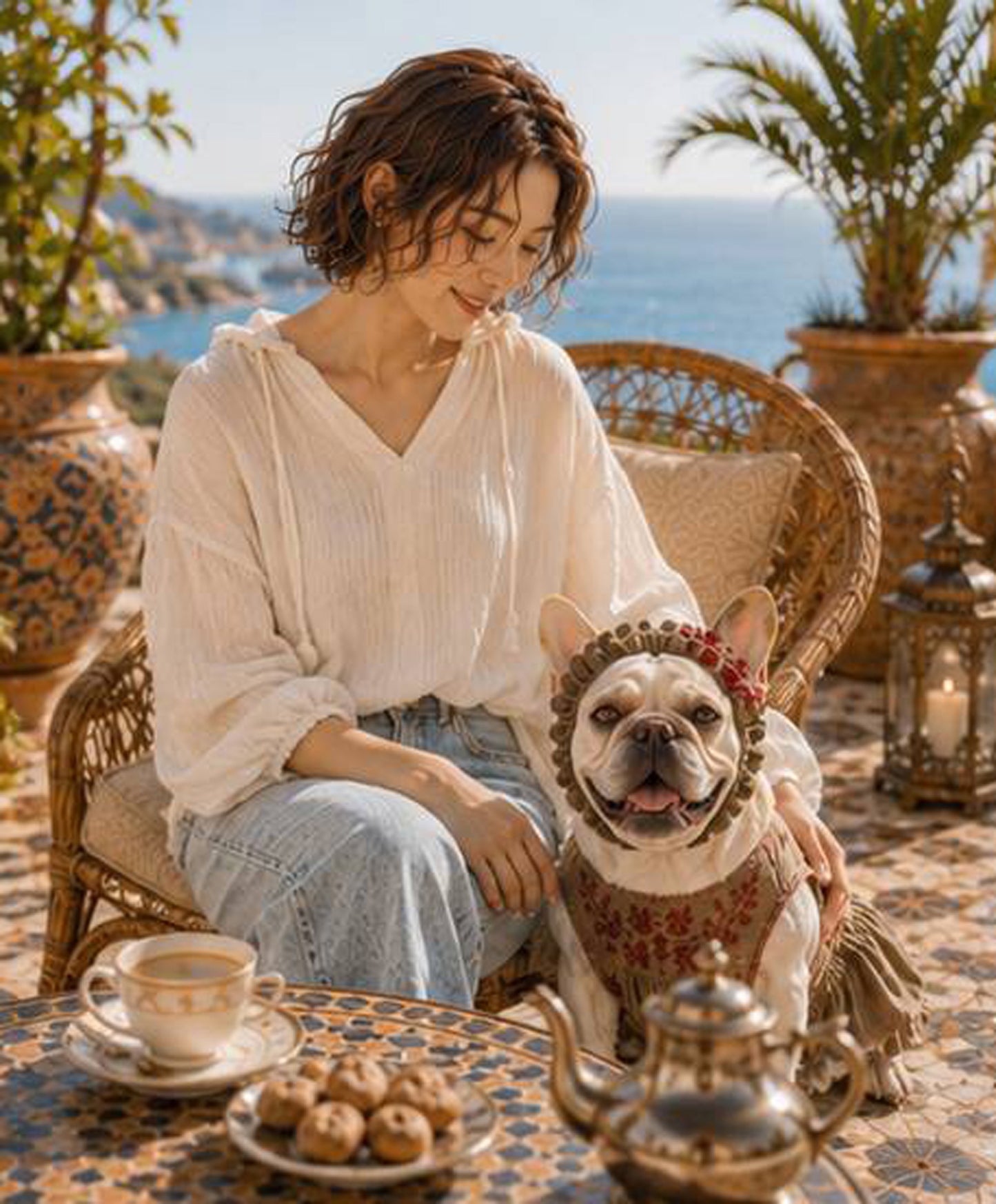 Flower Embroidary TOPS◇RIO STYLE◇-dog resort wear-