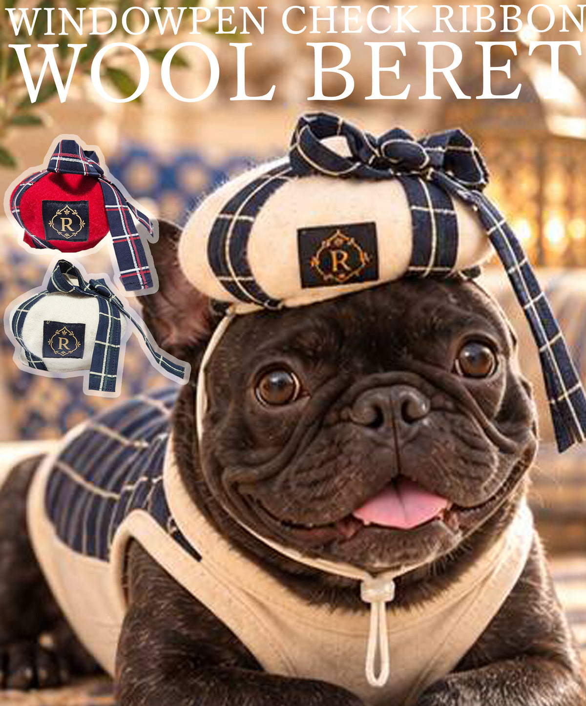 【9/28 NEW!!】WINDOWPEN CHECK RIBBON BERET HAT◇RIO STYLE◇-dog resort wear-